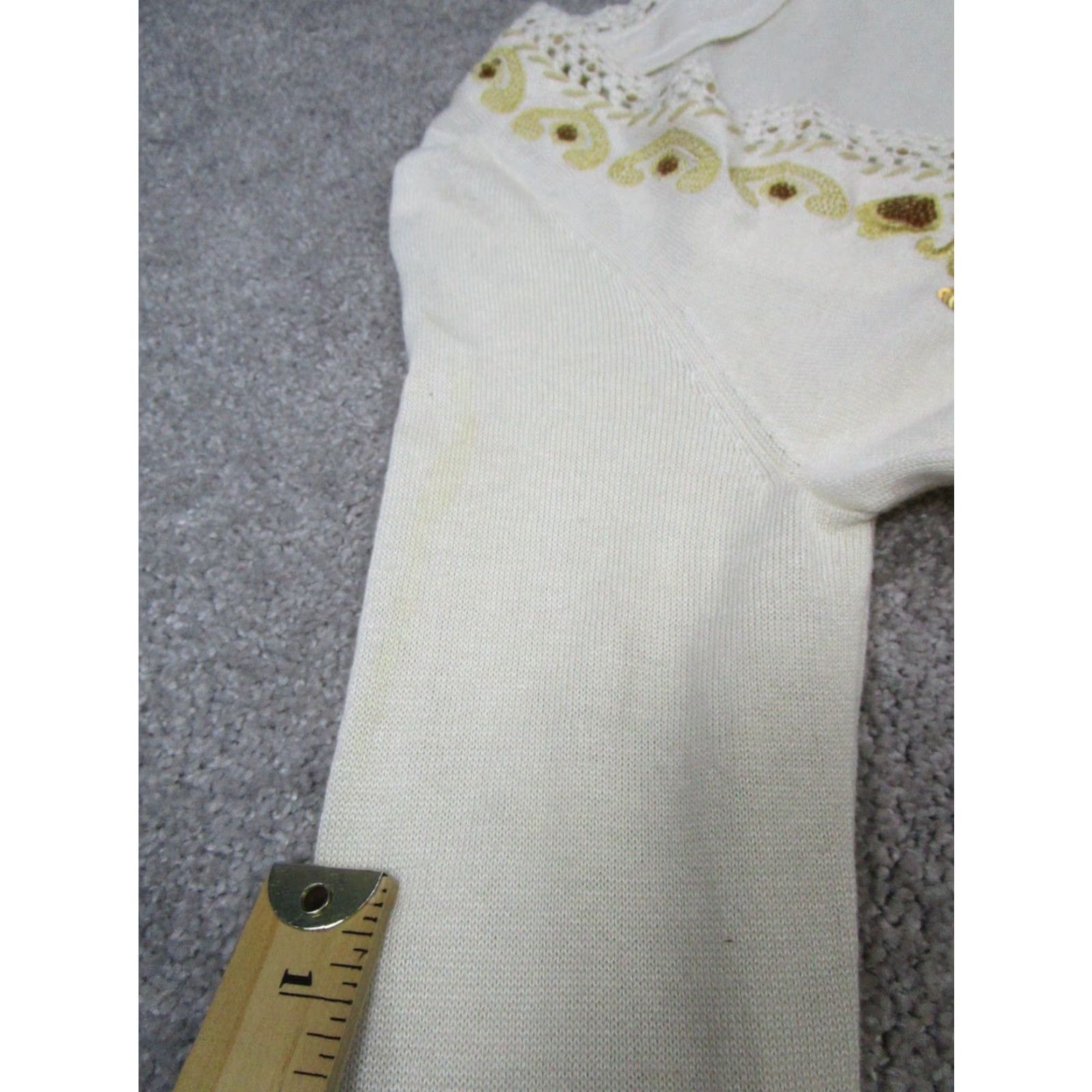 Lilly Pulitzer VINTAGE Lilly Pulitzer Sweater Shirt Womens M Ivory Yellow Knit Tunic V-Neck 3/4 Sleeve Solid 90s Concert Wear Mens? Size M / US 6-8 / IT 42-44 - 5 Thumbnail