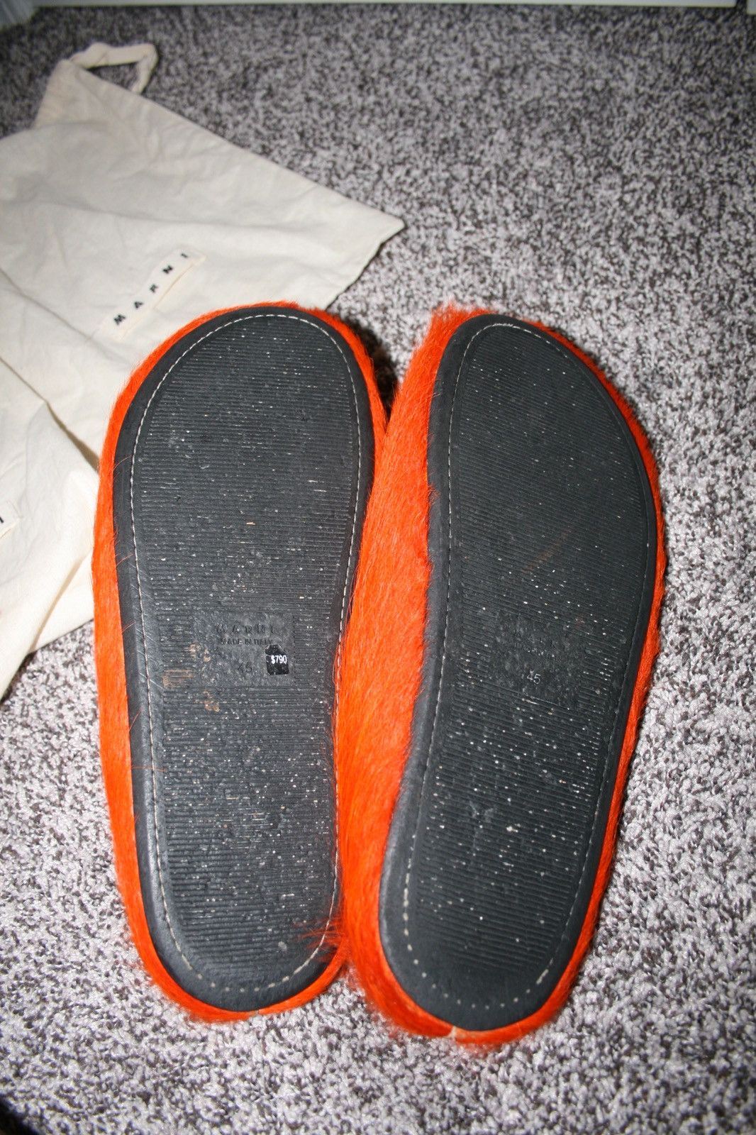Marni MARNI Orange Long Hair Calfskin Fussbett Slip-on Loafers Size US 12 / EU 45 - 9 Thumbnail