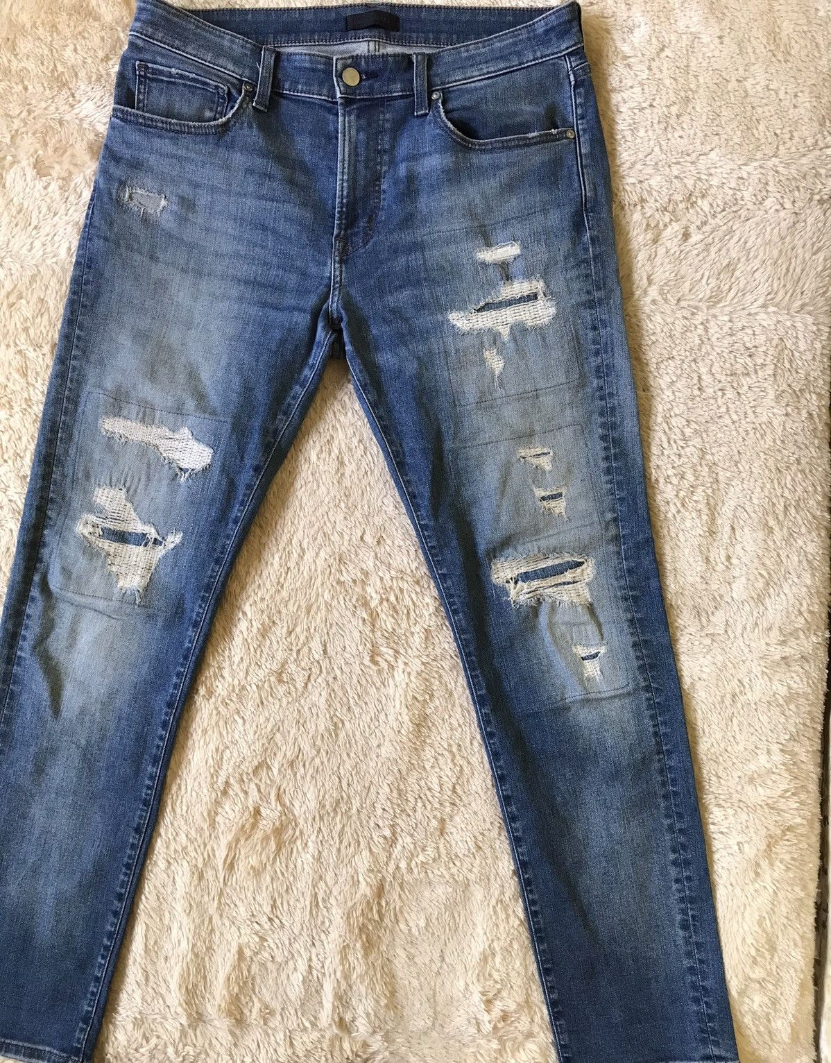 Japanese Brand × Uniqlo Uniqlo Ultra Stretch Skinny Fit Jeans Patchwork Size US 32 / EU 48 - 3 Thumbnail