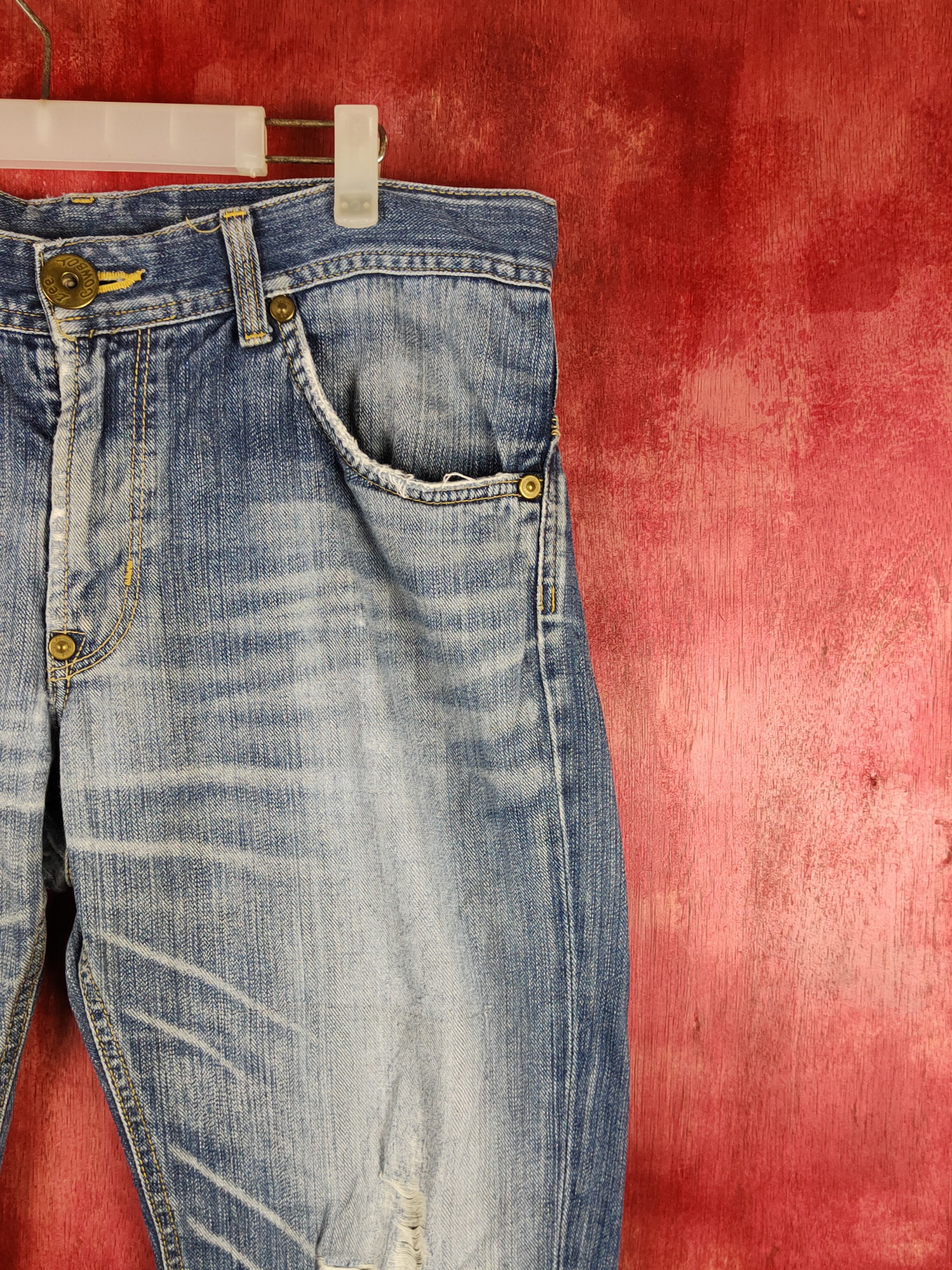 Japanese Brand Lee Blue Distressed Ripped Jeans #S2200 Size US 36 / EU 52 - 6 Thumbnail