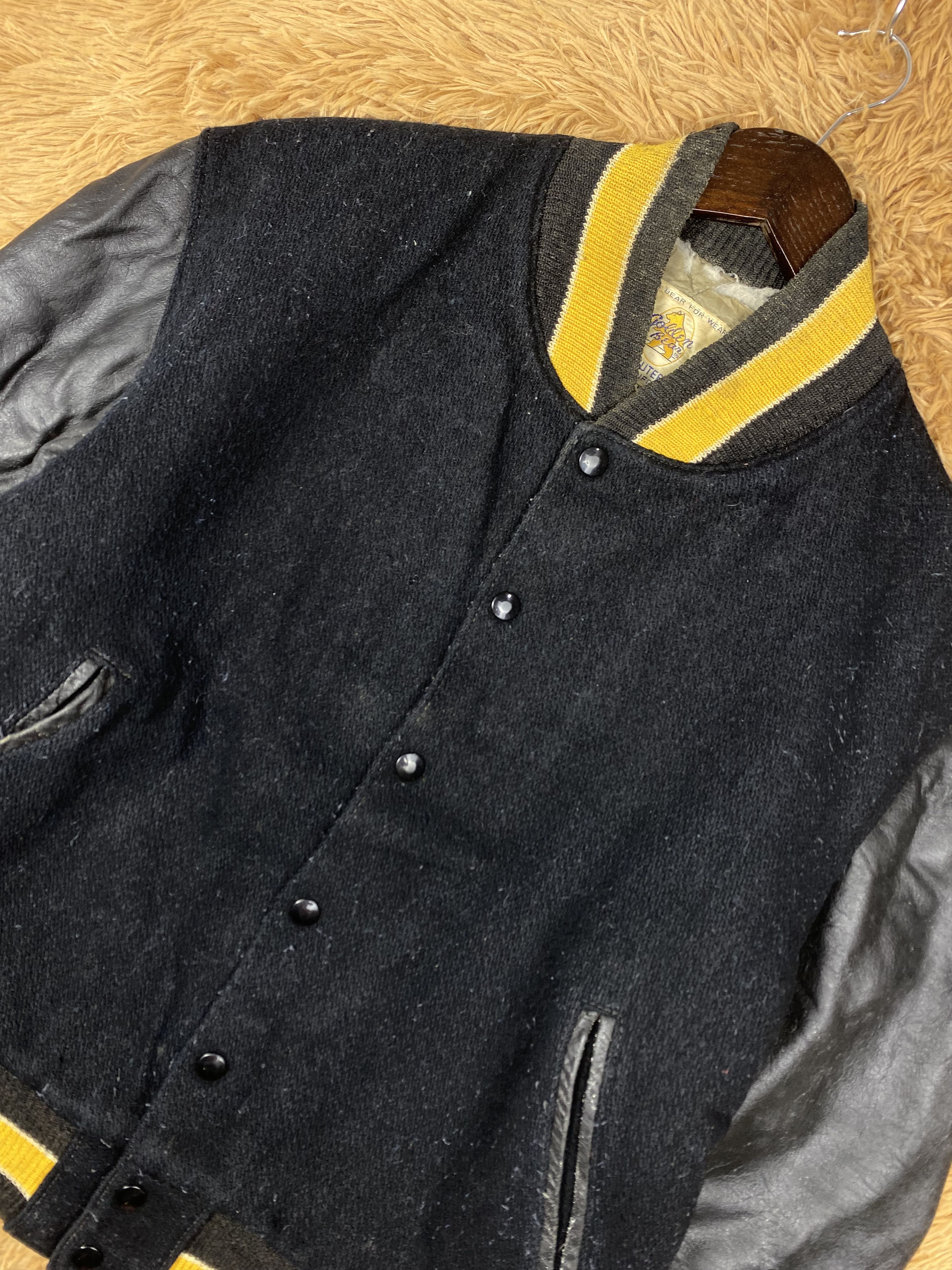 Golden Bear Vintage Golden Bear Sleeve Leather Varsity Jacket DJ0442 Size US M / EU 48-50 / 2 - 2 Thumbnail