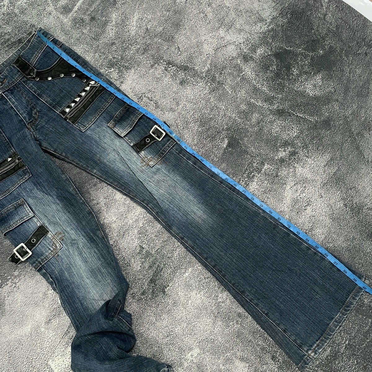 Flared Algonquins bondage punk studded denim pants