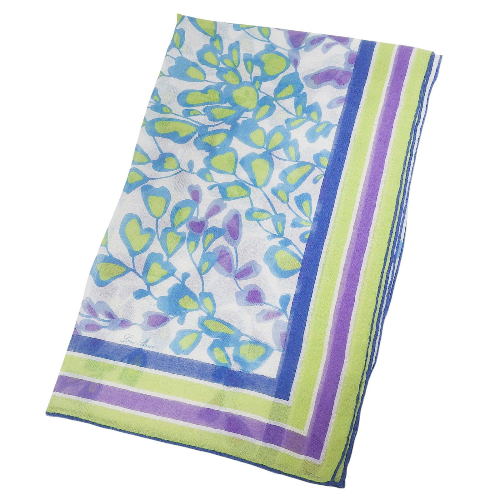 Other Other Loro Piana Floral Logo Cashmere Scarf Others Scarf DUTY FREE for USA Size ONE SIZE - 1 Thumbnail