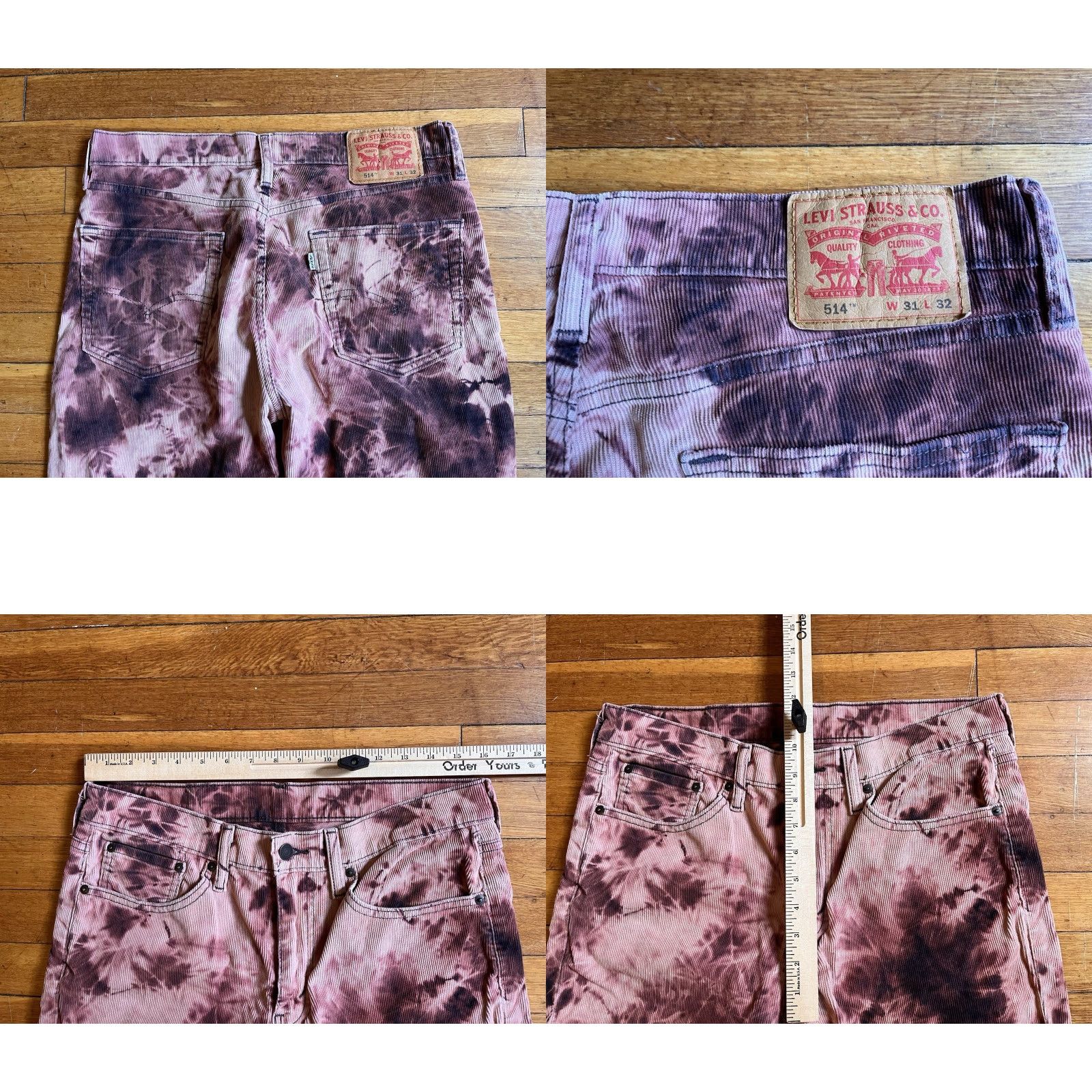 Levi's Levi’s 514 Corduroy Pants Tie Dye Men’s 31x32 Fuchsia Size US 31 - 8 Thumbnail