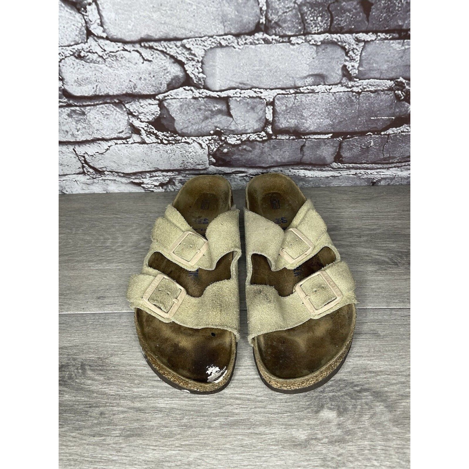 Birkenstock Birkenstock Arizona SOFT FOOTBED Beige Suede Leather Sandals Size US 10 / IT 40 - 4 Thumbnail