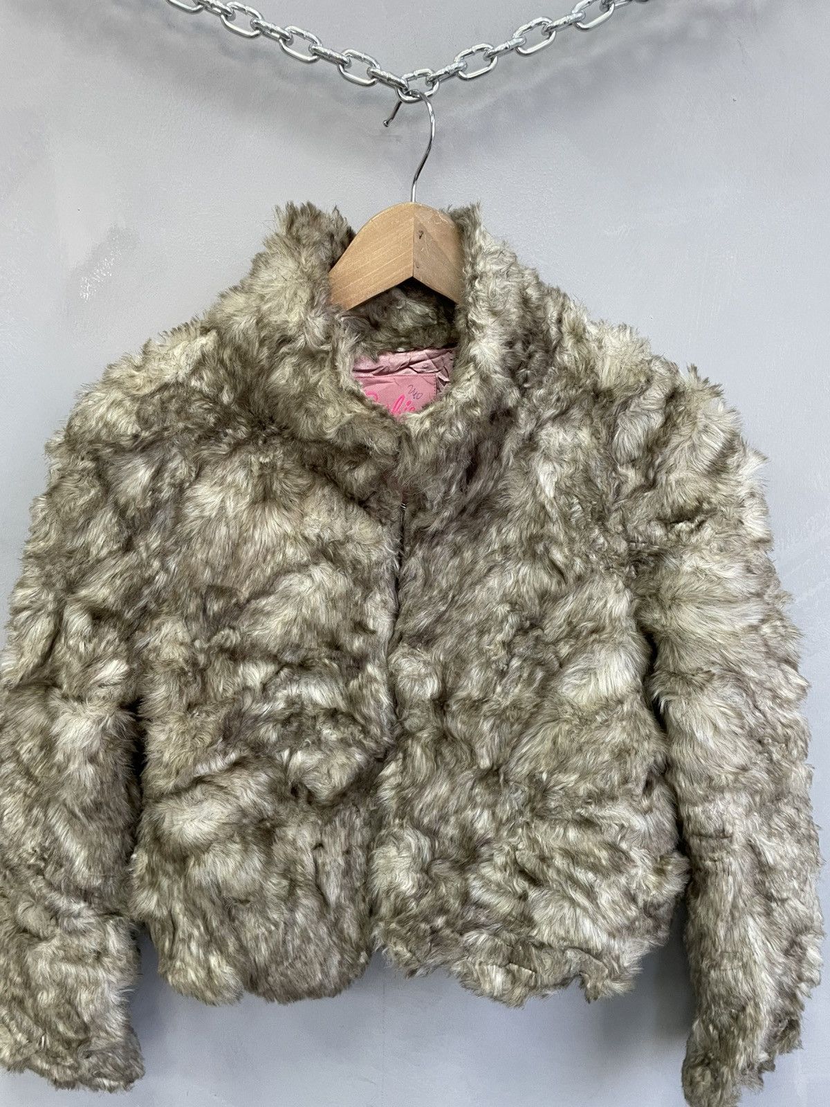 Japanese Brand × Vintage AvantGarde Archival Cropped Hooded Faux Fur BARBIE JACKET Size M / US 6-8 / IT 42-44 - 2 Thumbnail