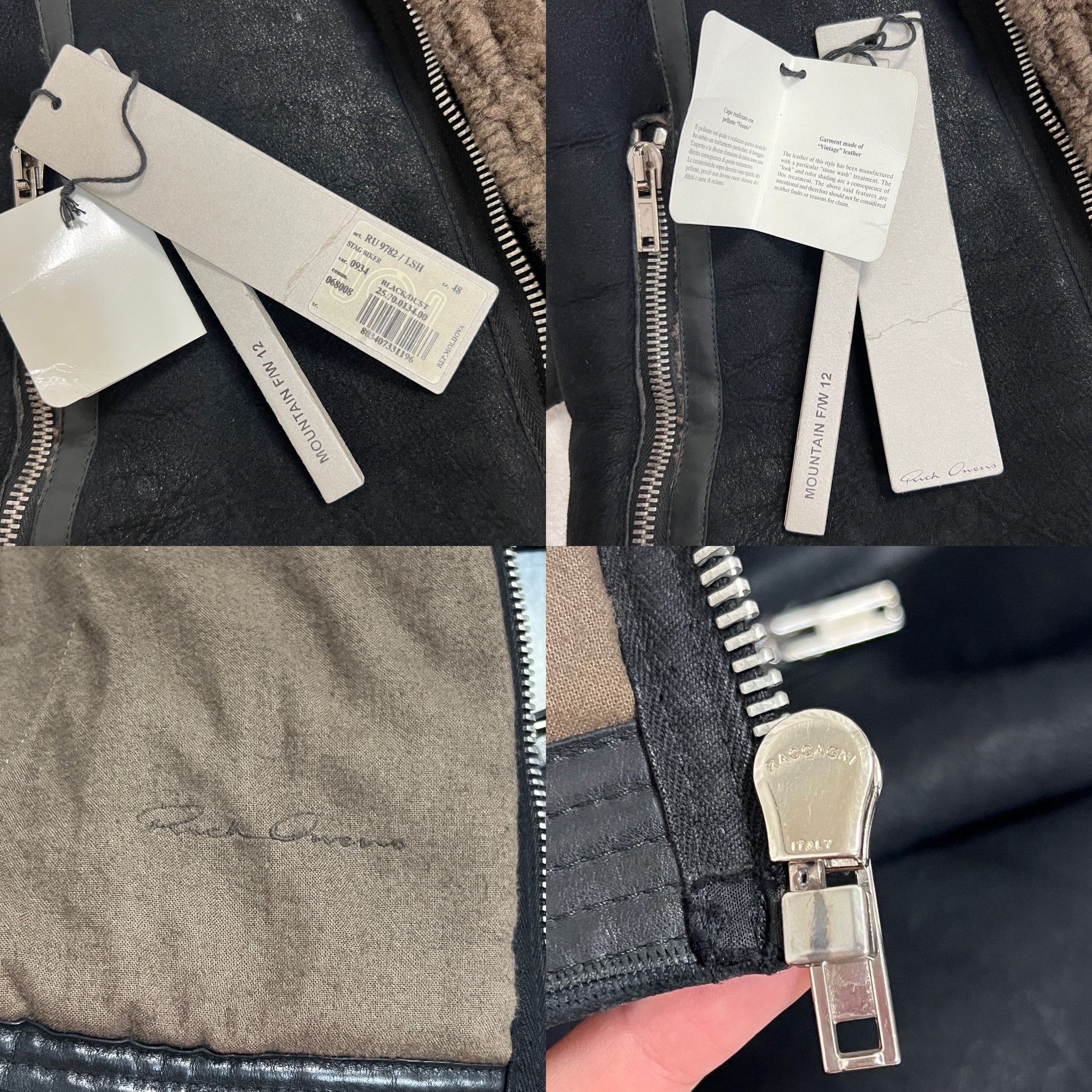 Rick Owens Rick Owens 12FW "MOUNTAIN" Geo Shearling Leather Jacket Size US M / EU 48-50 / 2 - 6 Thumbnail