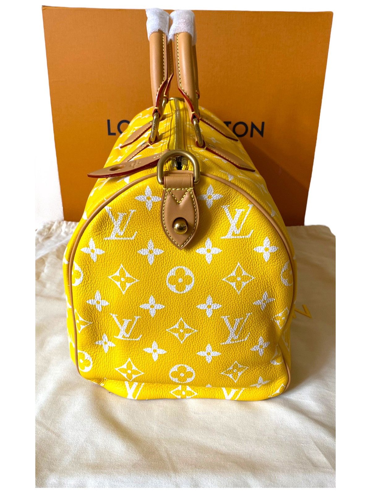 Louis Vuitton Louis Vuitton Yellow Speedy P9 40 Duffel Keepall Bandouliere Size 40 - 5 Thumbnail