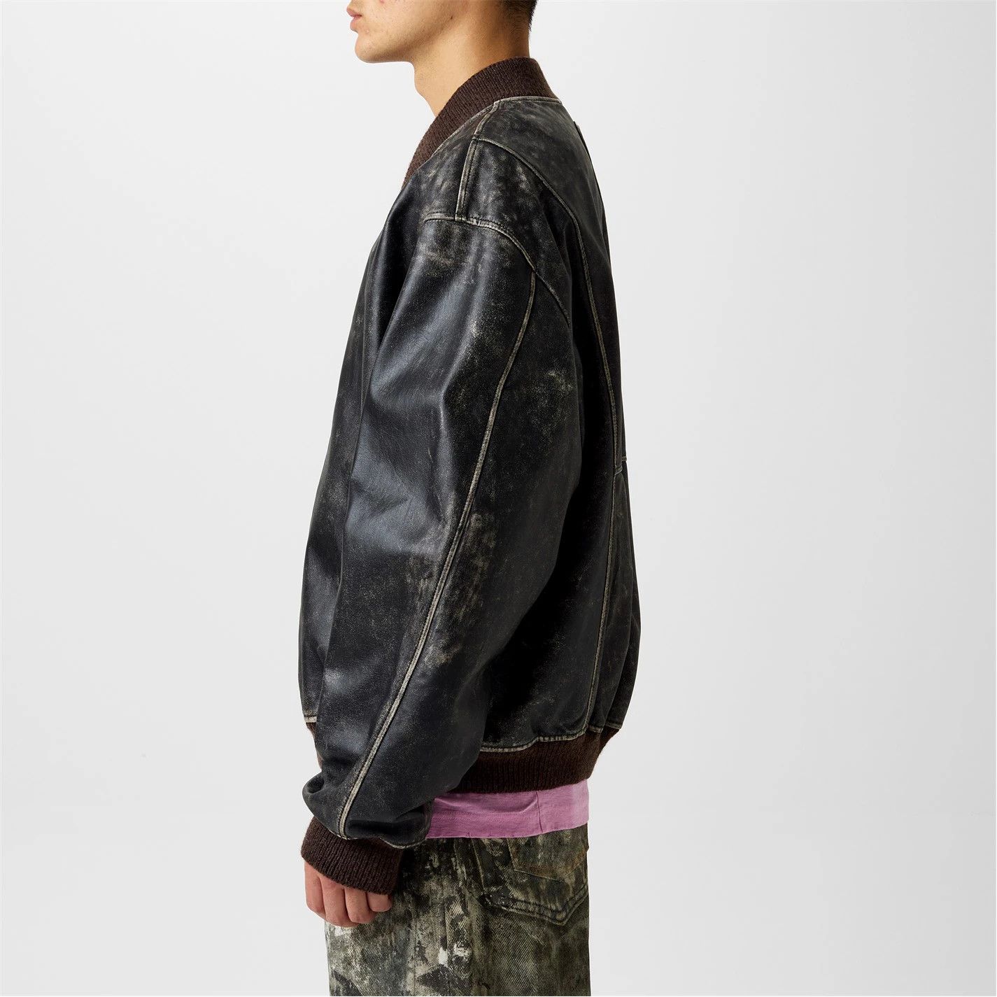 Acne Studios o1g2r1mq0825 Leather Bomber Jacket in Black Size US S / EU 44-46 / 1 - 4 Thumbnail