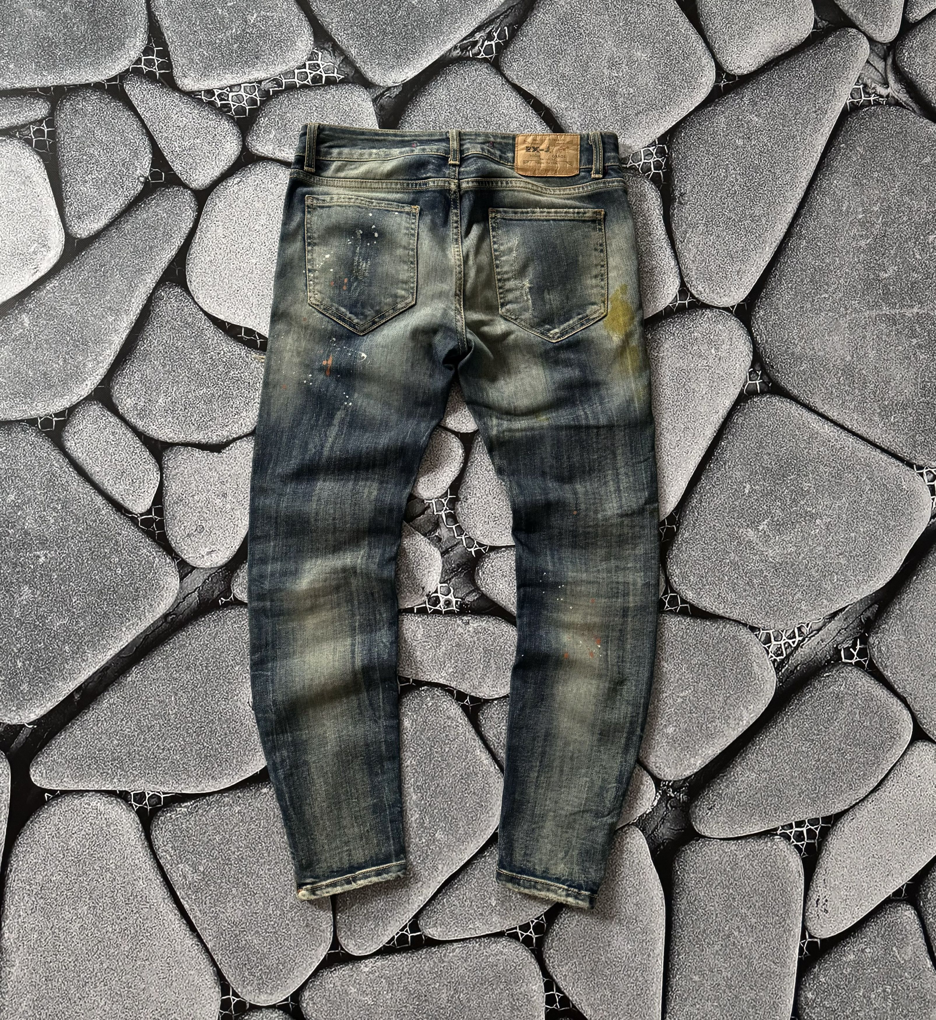 Vintage EX-J VINTAGE DISTRESSED FADED TRASHED JEANS AVANT GARDE Y2K Size 32" / US 10 / IT 46 - 2 Thumbnail