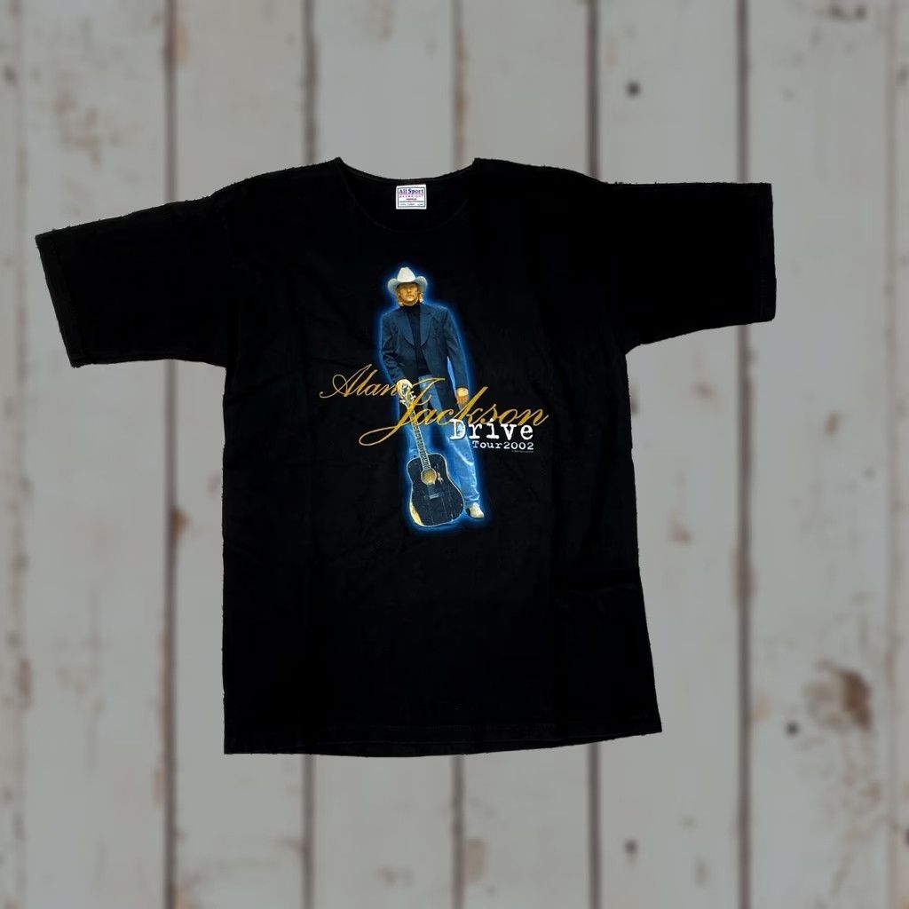 Vintage VINTAGE Alan Jackson Shirt Mens Large Drive Tour 2002 Country Music Tee 00s Size US L / EU 52-54 / 3 - 1 Thumbnail