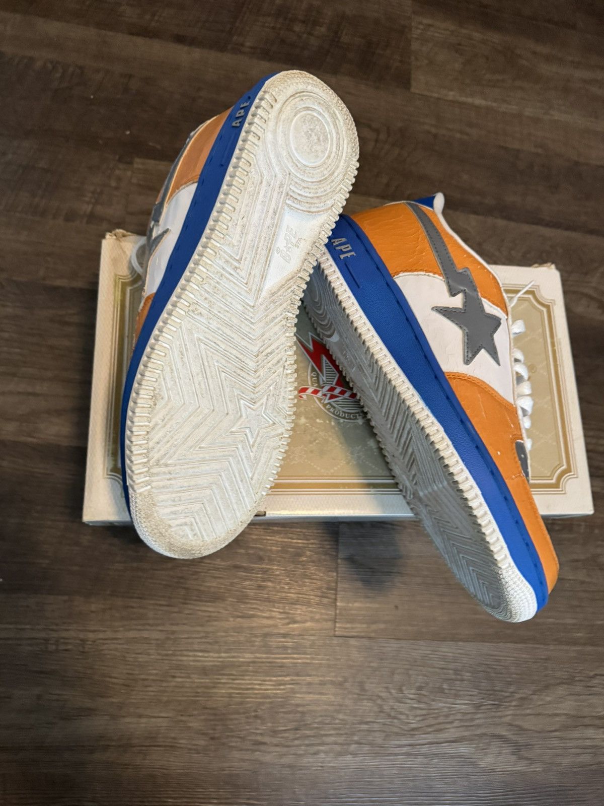 Bape × Nigo Vintage Bapesta ‘Light Blue Orange’ Size US 10.5 / EU 43-44 - 3 Thumbnail