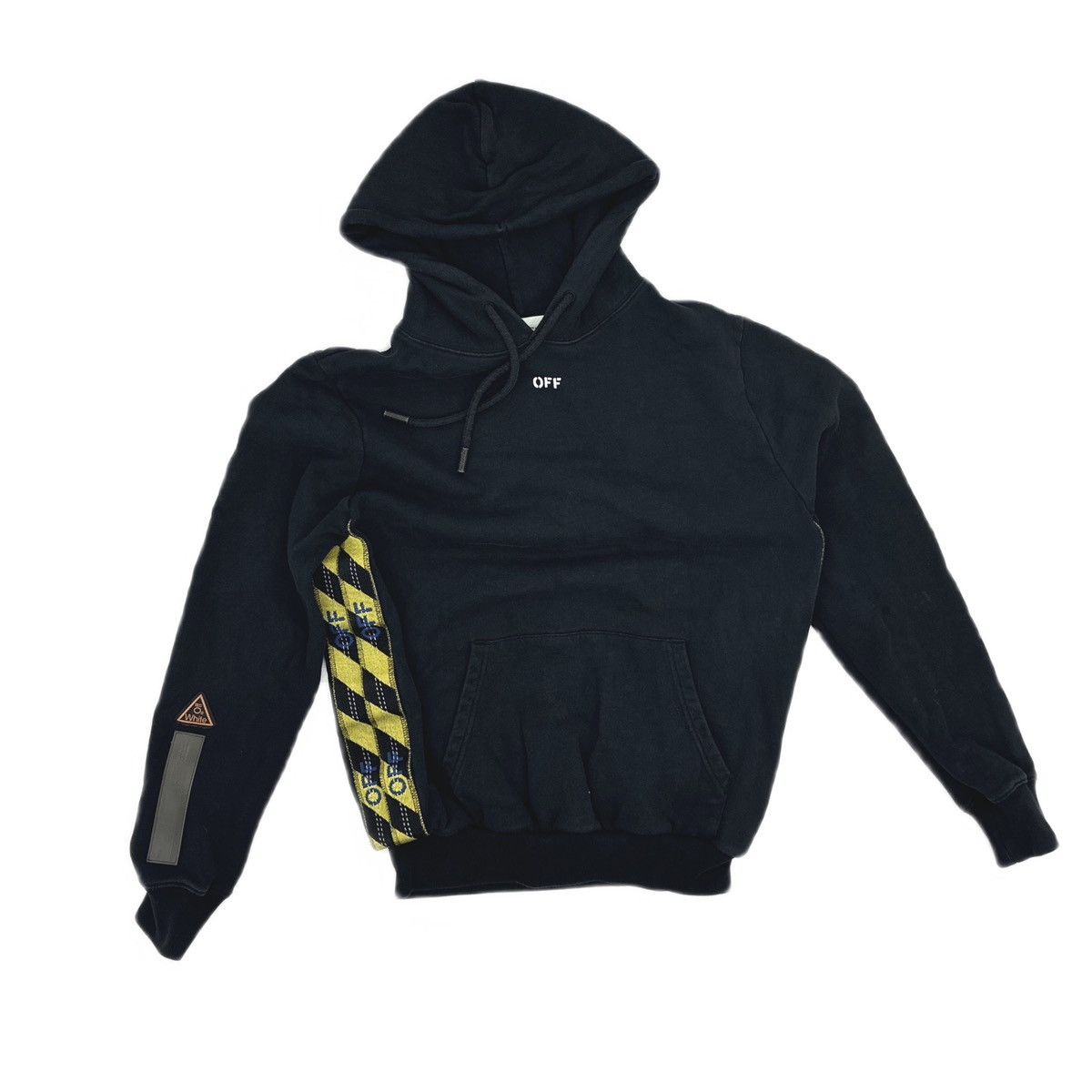 Off-White Off-White Virgil Abloh Tape Over black pullover hoodie Size US XS / EU 42 / 0 - 1 Thumbnail