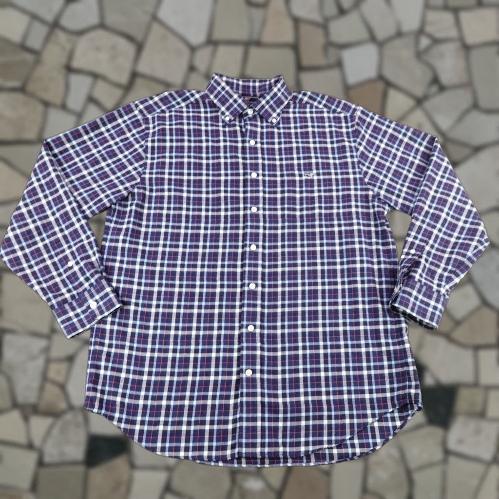 Vineyard Vines VINEYARD VINES Shirt Large Blue Plaid Flannel Tucker Button-Up Men L Blue Plaid Classic Fit Tucker Shirt Men Size US L / EU 52-54 / 3 - 1 Thumbnail