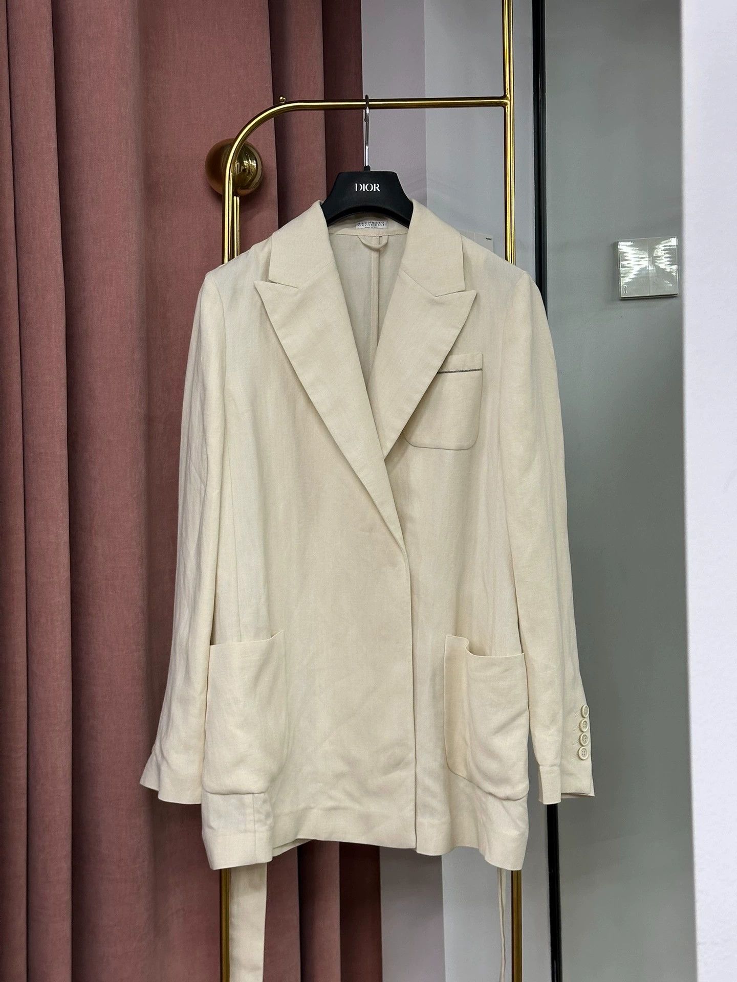 Brunello Cucinelli Brunello Cucinelli Beige Blazer Jacket Size US S / EU 44-46 / 1 - 1 Thumbnail