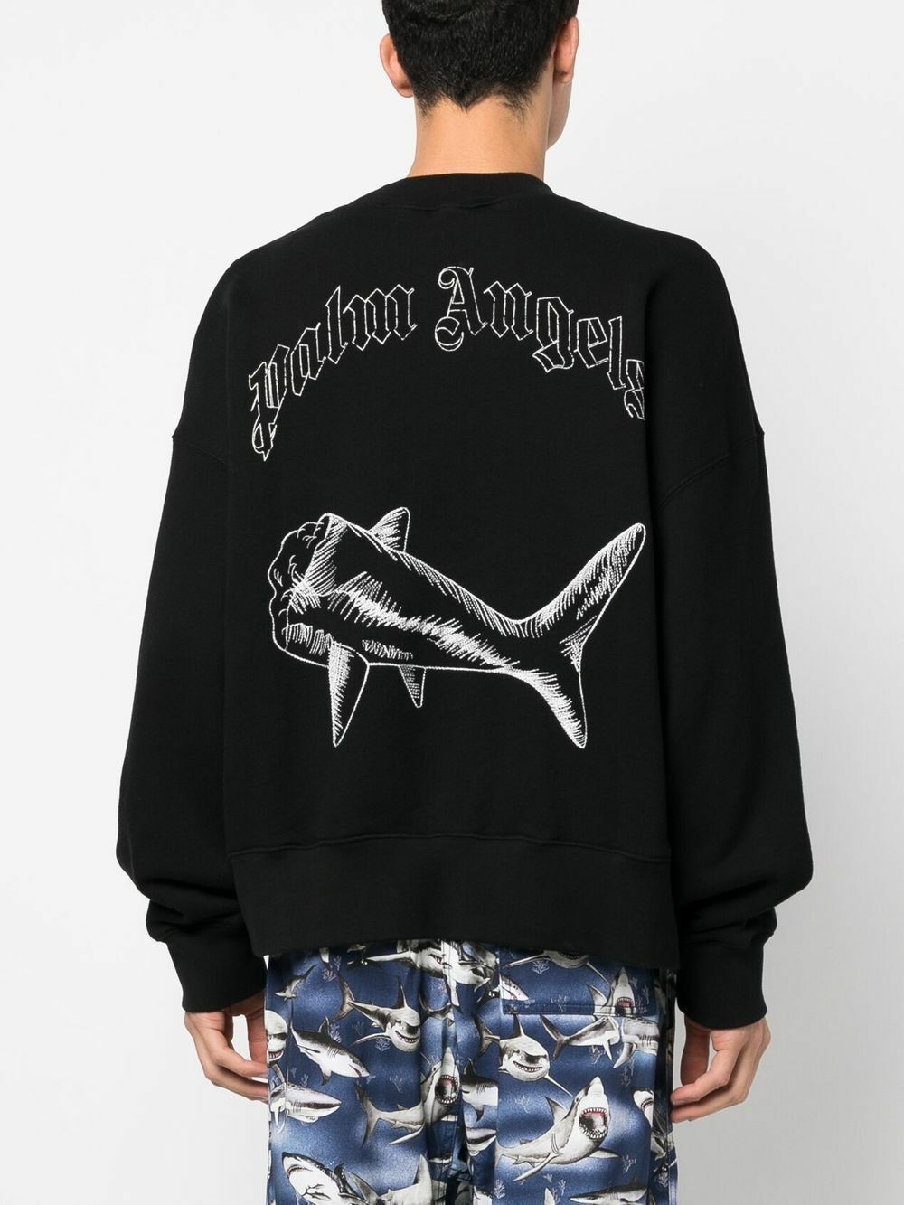 Palm Angels o1y0325 Logo Crewneck Sweatshirt in Black Size US S / EU 44-46 / 1 - 4 Thumbnail