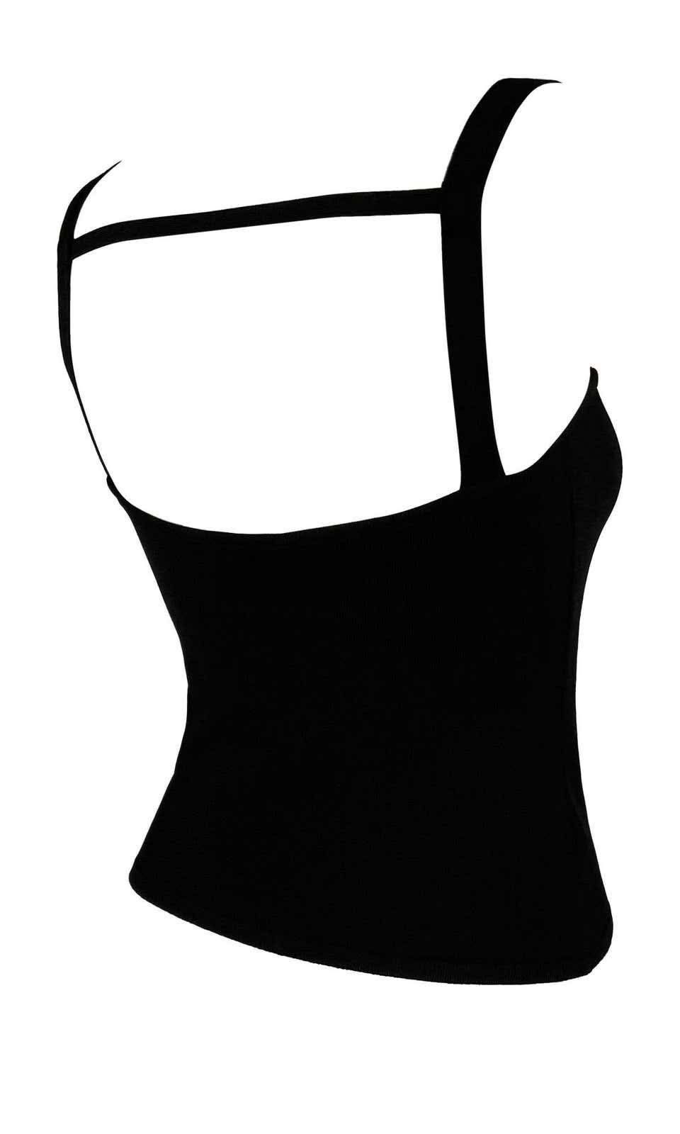 Gucci S/S 1998 Gucci by Tom Ford Black Bodycon Stretch Strap Tank Size S / US 4 / IT 40 - 1 Thumbnail