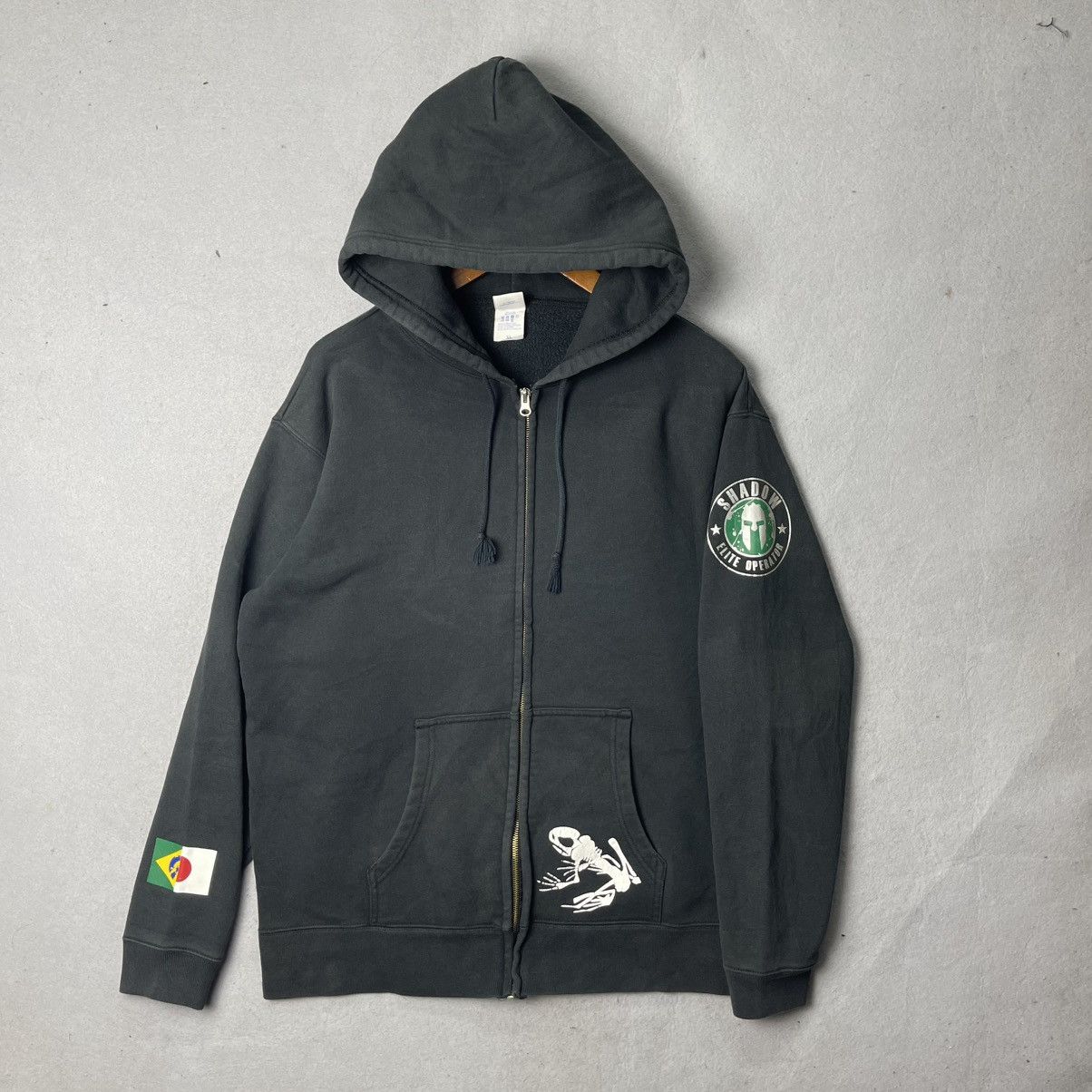 Vintage Vintage Shadow Skeleton Zip Hoodie Black Size US XL / EU 56 / 4 - 3 Thumbnail