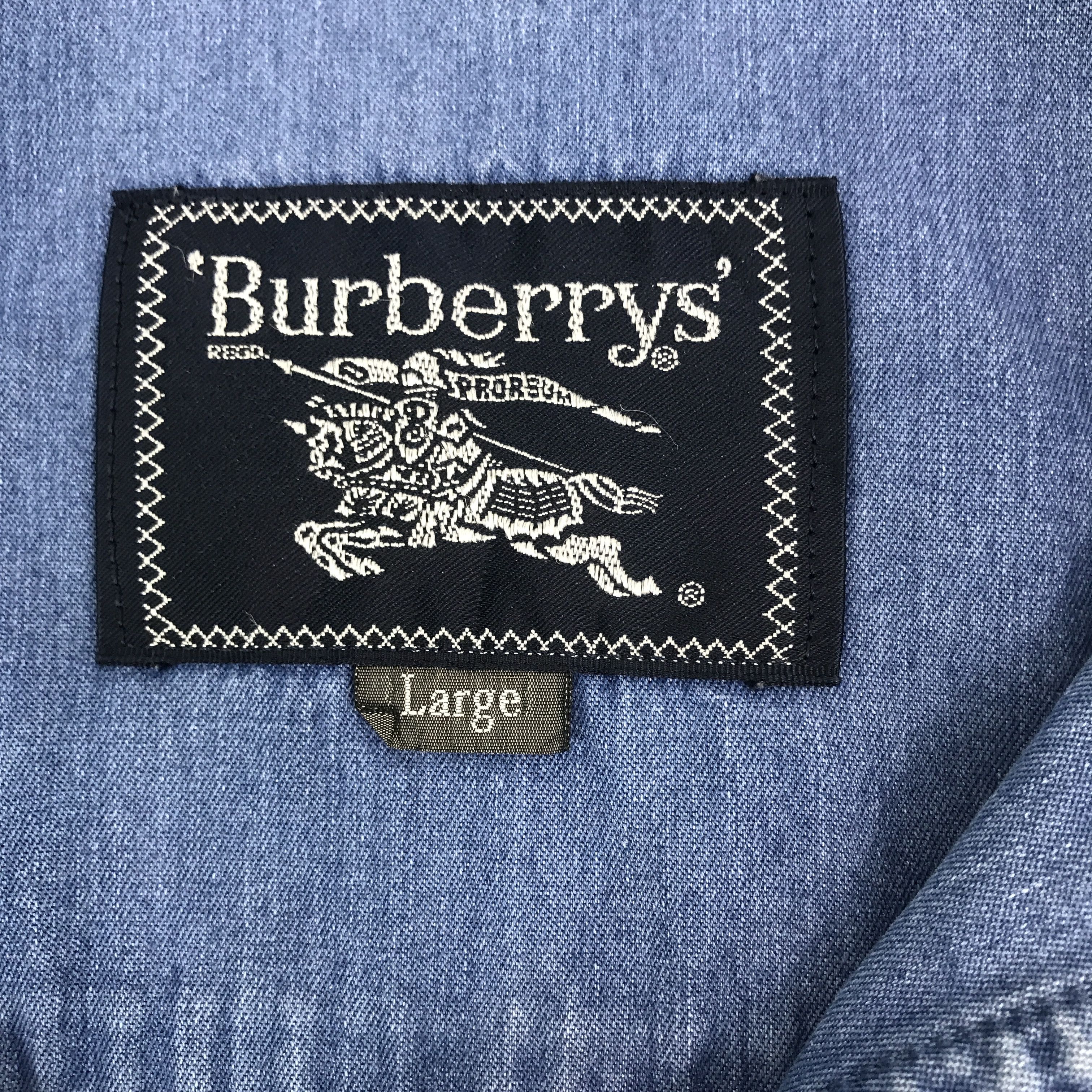 Burberry × Vintage Vintage Burberrys Denim Design distressed collar Jacket Size US L / EU 52-54 / 3 - 9 Thumbnail