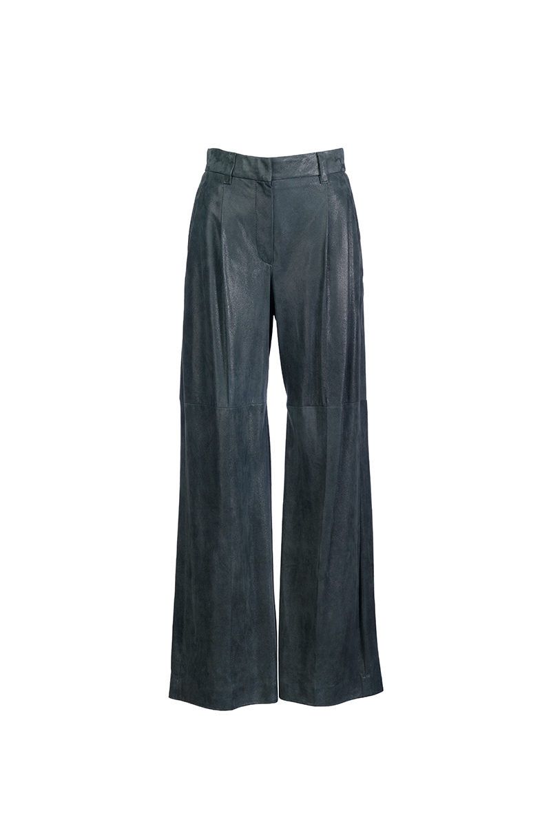 Brunello Cucinelli Leather Suede Trousers Size 28" / US 6 / IT 42 - 1 Thumbnail