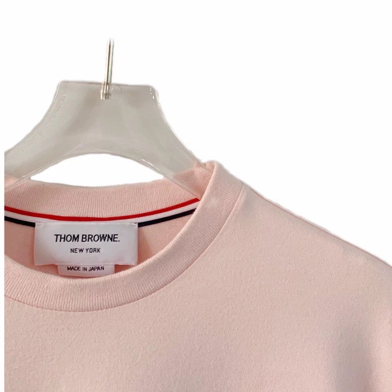 Thom Browne Thom Browne Pink cotton round neck long sleeve hoodie Size S / US 4 / IT 40 - 3 Thumbnail