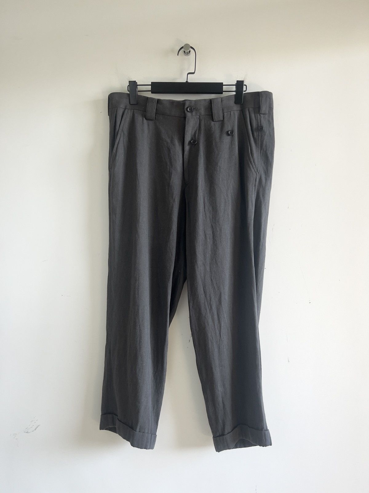 Yohji Yamamoto Yohji Yamamoto Pour Homme - Silk Mackin Pants gray trouser Size US 30 / EU 46 - 1 Thumbnail