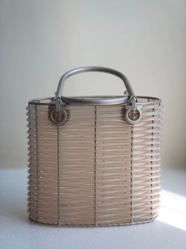 Fendi Ferragamo Vintage Aluminum Woven Basket Bag Silver Size ONE SIZE - 2 Thumbnail