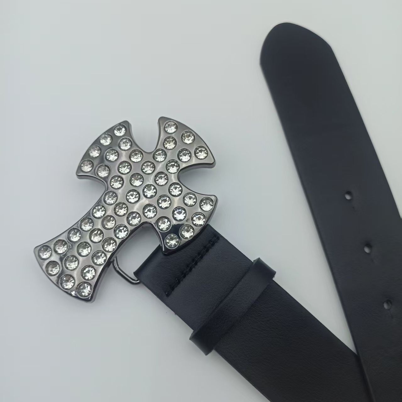Designer Cross Retro Vintage Belt Riveted Belts Menswear Accessories Size ONE SIZE - 5 Thumbnail