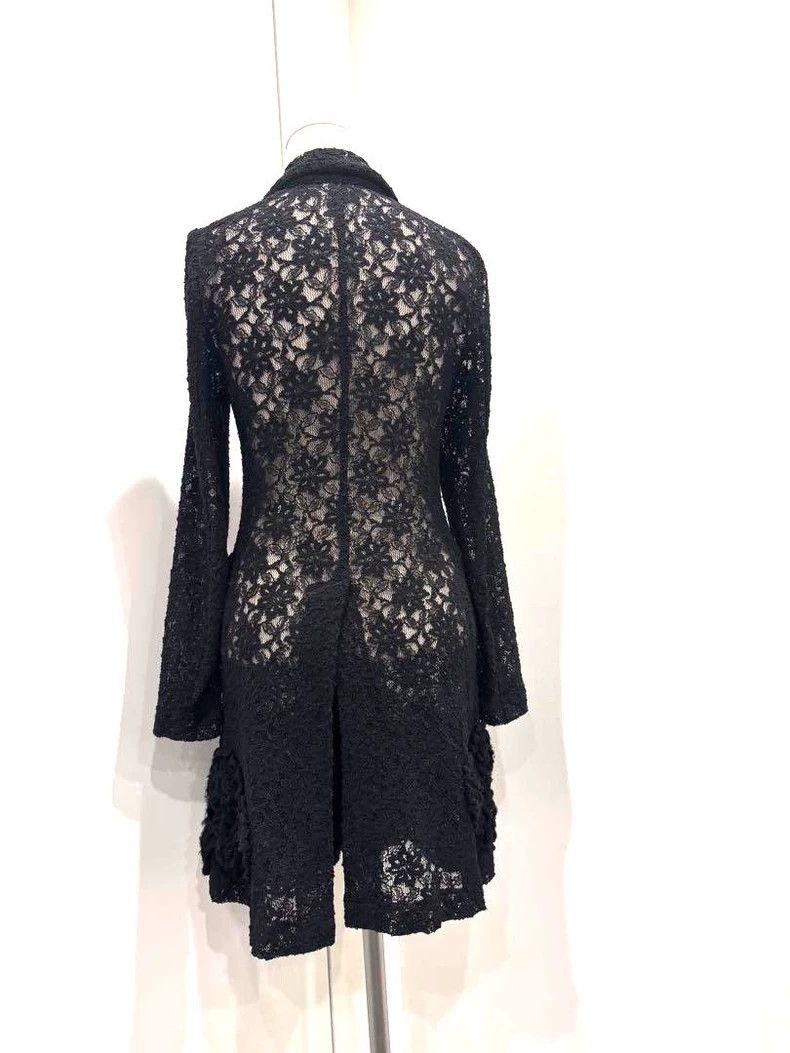 Comme des Garcons Comme des Garcons Lace crochet long coat decorated with fl Size XS / US 0-2 / IT 36-38 - 2 Thumbnail