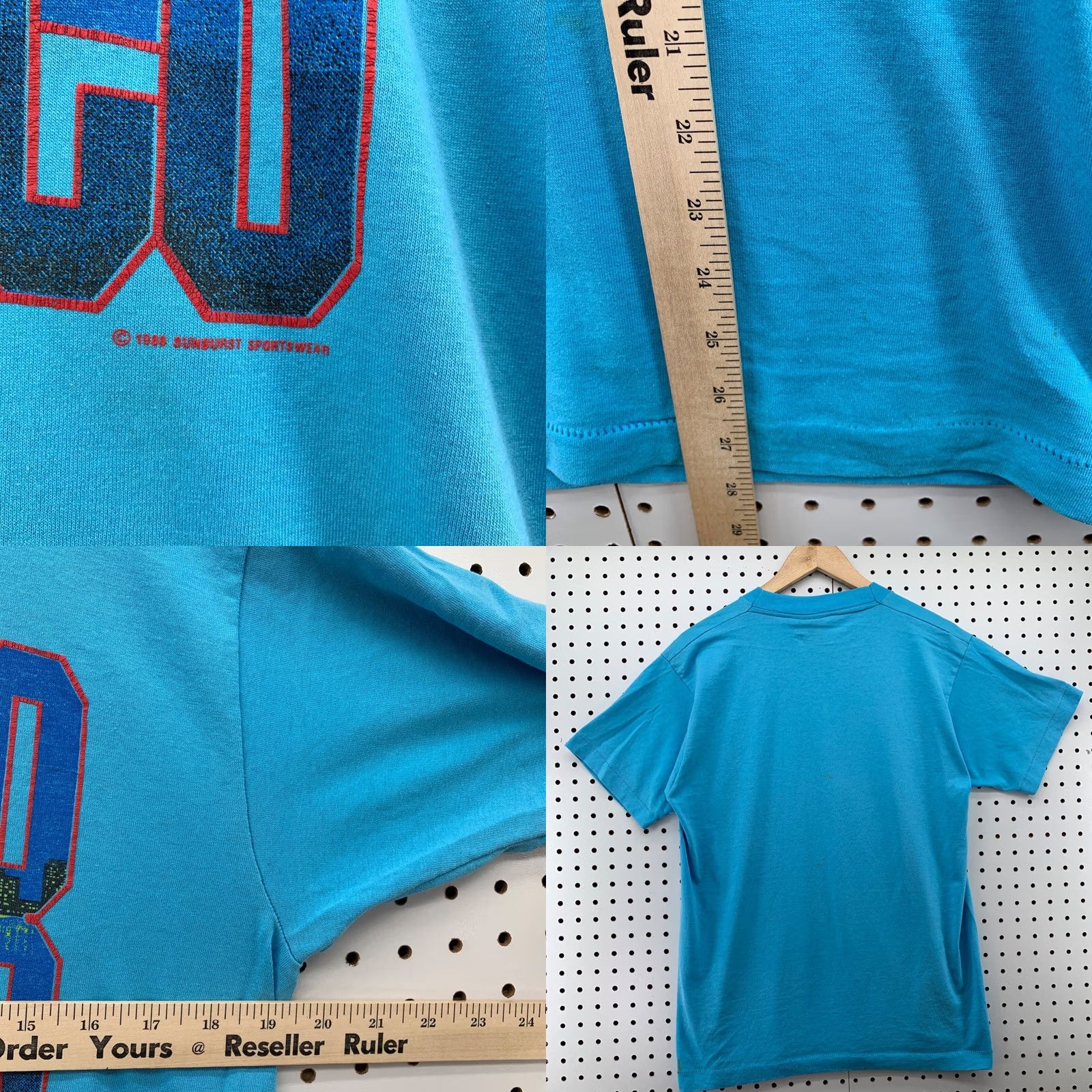 Vintage VINTAGE Chicago Skyline Shirt Blue Large Mens 80s 90s Single Stitch Crew Neck Short Sleeve USA Screen Stars T-Shirt Size US L / EU 52-54 / 3 - 8 Thumbnail