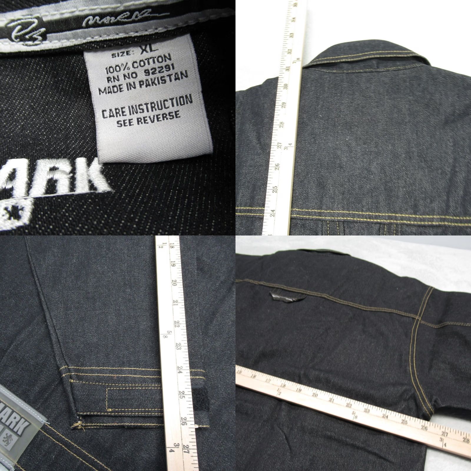 Denime PJ Mark Denim Jacket Men XL Black Trucker Button Up Raw Dead Stock NEW Size US XL / EU 56 / 4 - 9 Thumbnail