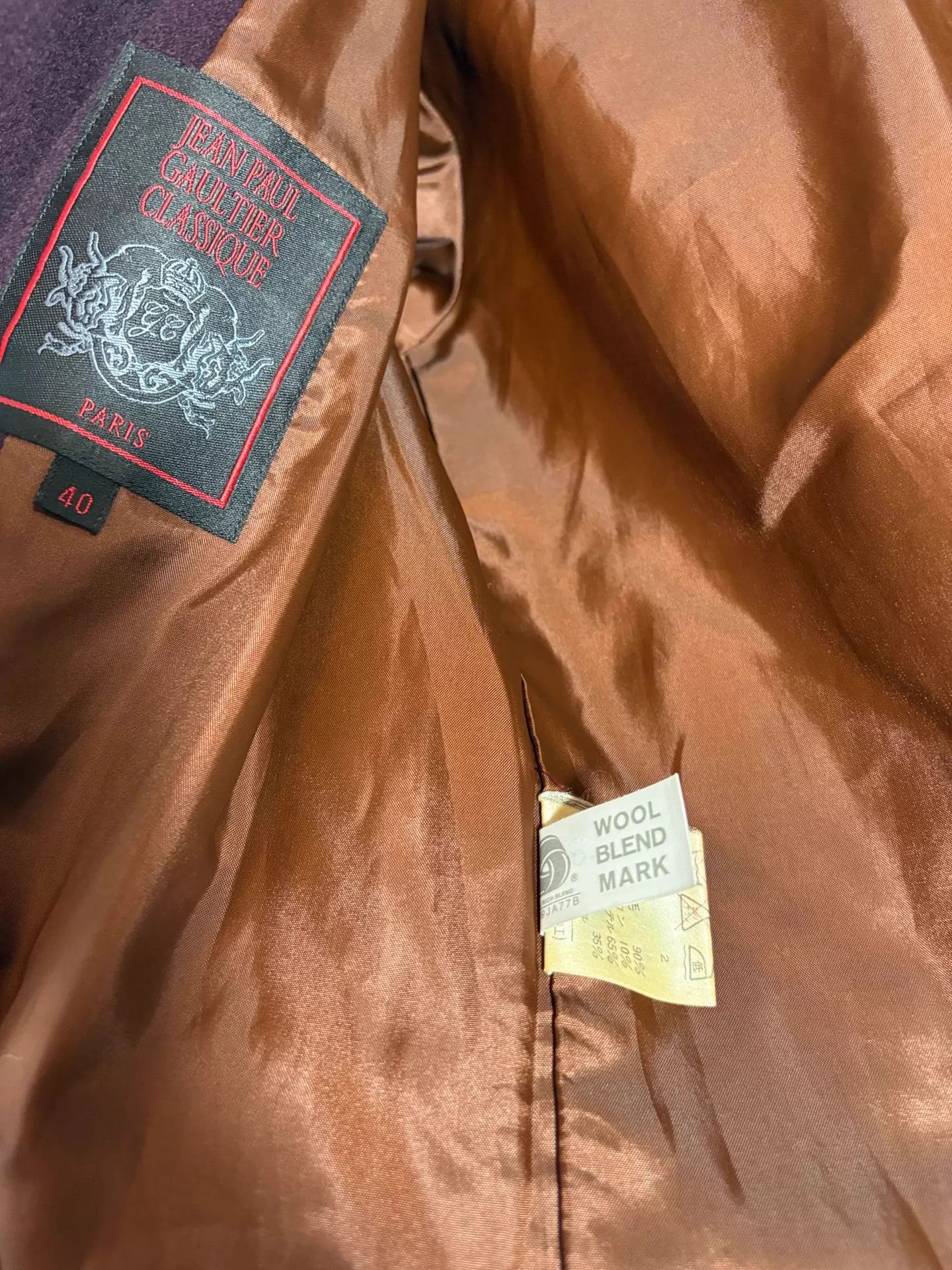 Jean Paul Gaultier JEAN PAUL GAULTIER 90s PLUM SUPER LONGCOAT SIZE 40 Size S / US 4 / IT 40 - 7 Thumbnail