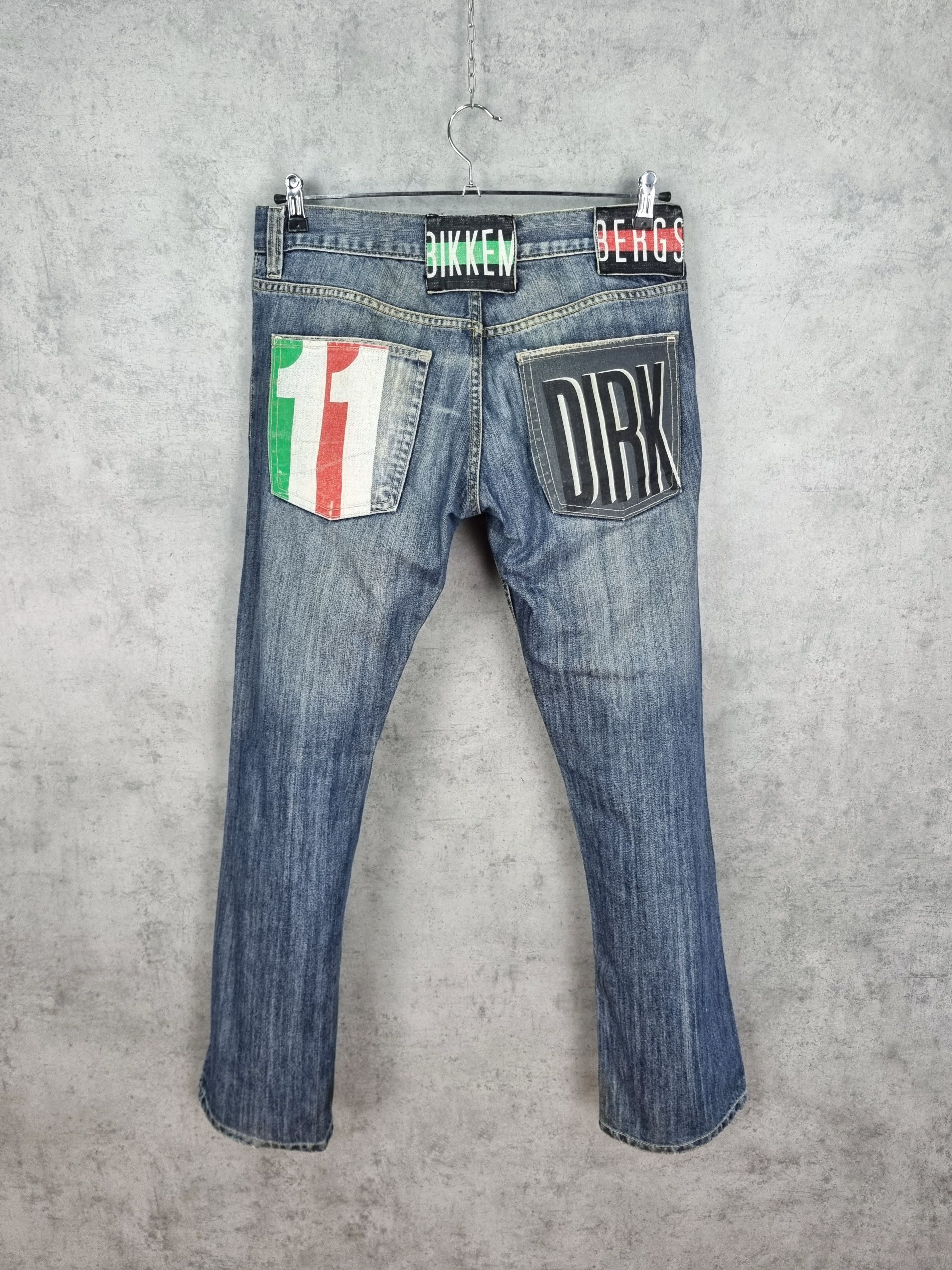 Dirk Bikkembergs × Vintage Bikkembergs Jeans Leather Patch Big Logo Denim Pant Size US 32 / EU 48 - 2 Thumbnail