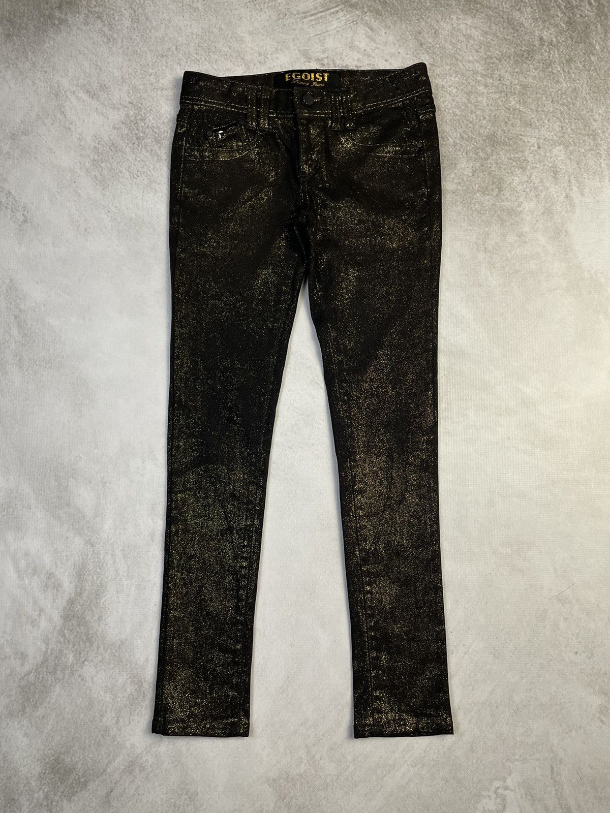 Hysteric Glamour Y2k Egoist Gold Glitter Skinny Jeans D.i.a Style Gyaru Gal Size 25" / US 0 / IT 36 - 1 Thumbnail