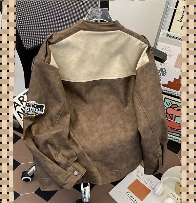 Vintage Vintage Brown Faux Suede Moto Jacket Size US M / EU 48-50 / 2 - 2 Thumbnail