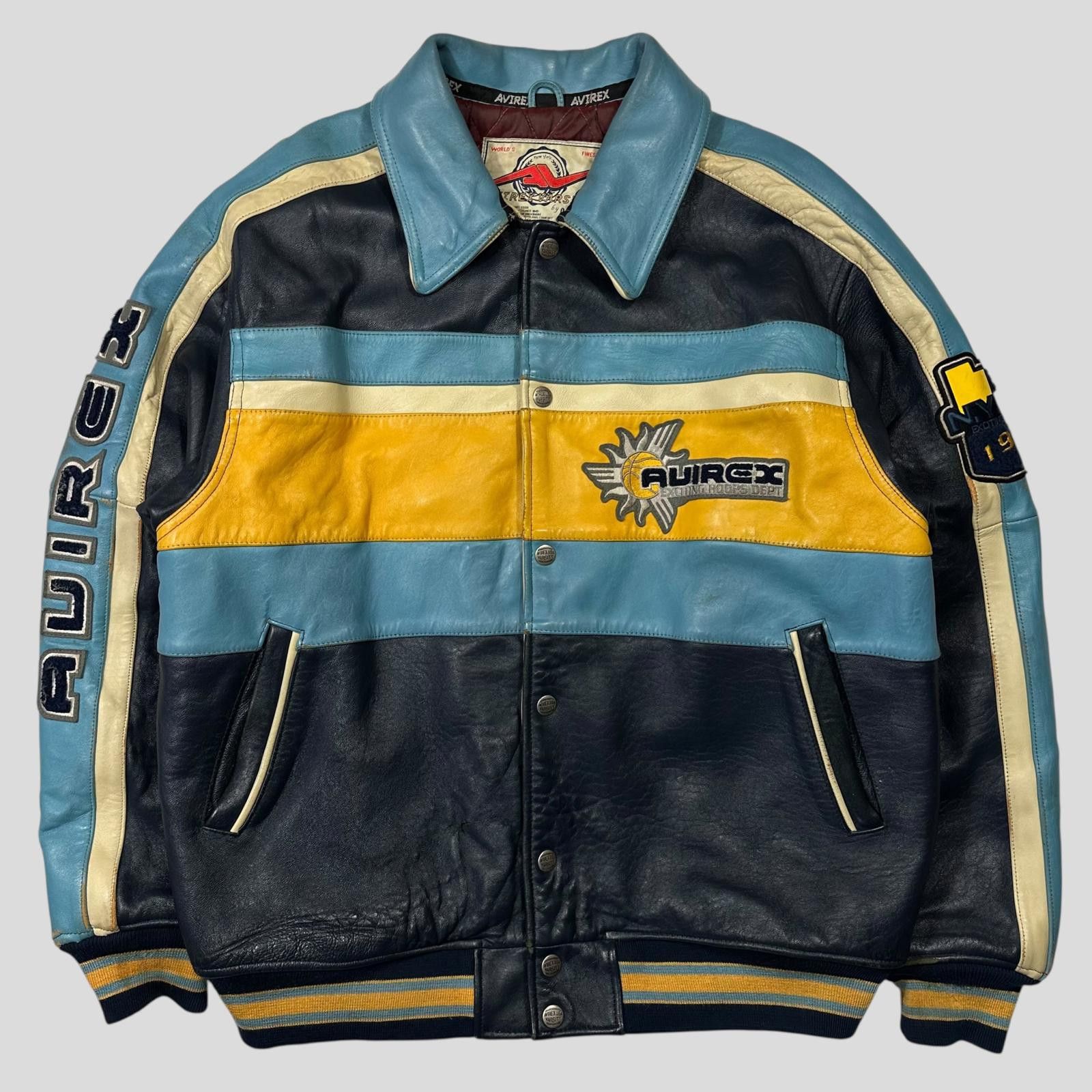 Avirex Avirex 90’s NYC Exciting Hoops Leather Varsity Jacket - XL Size US XL / EU 56 / 4 - 1 Thumbnail
