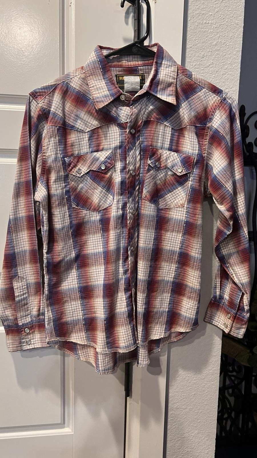Wrangler Wrangler Hustler Red & Blue Plaid Shirt - Large Size US L / EU 52-54 / 3 - 1 Thumbnail