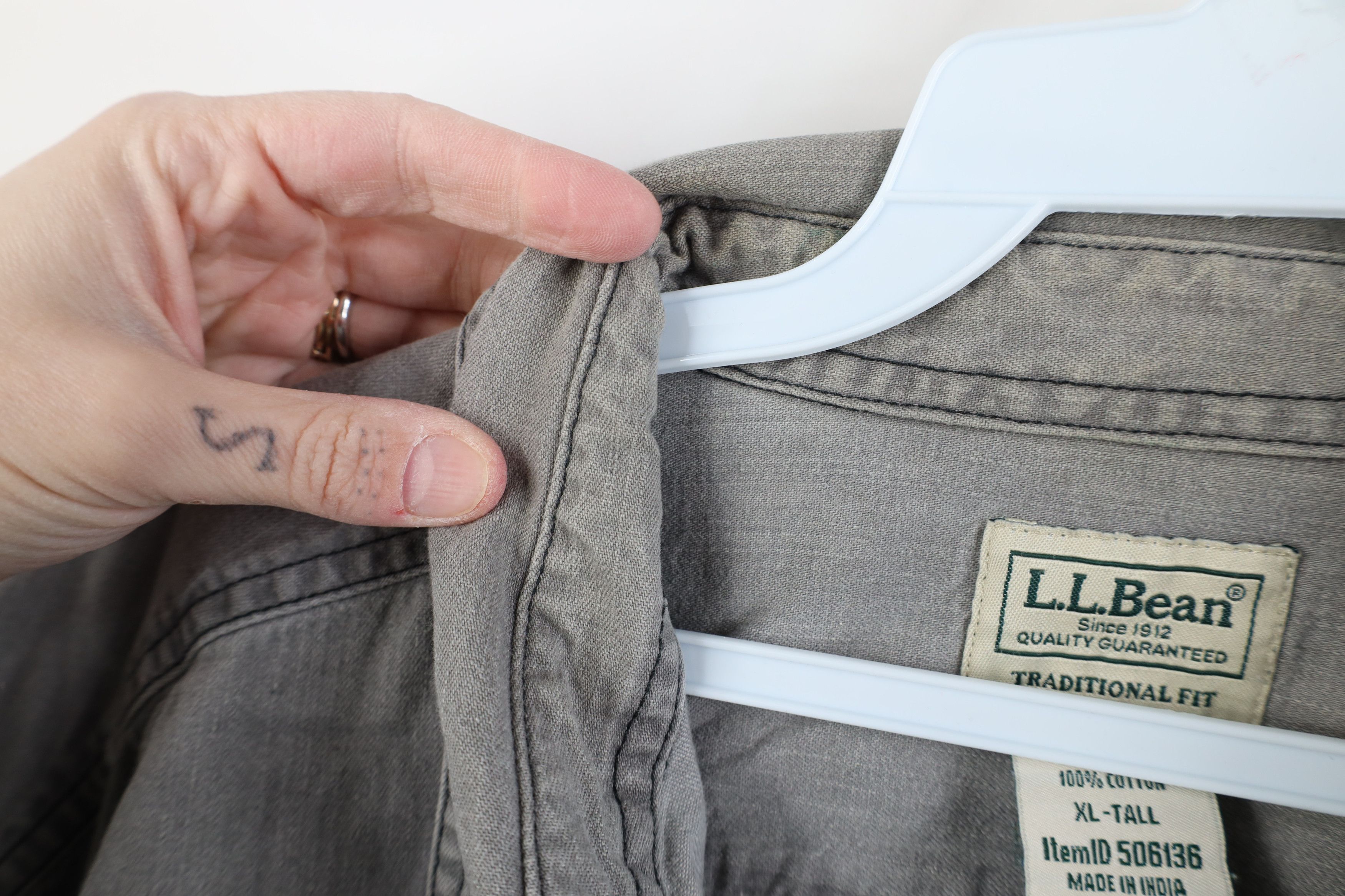 L.L. Bean Vintage LL Bean Stonewash Double Pocket Button Shirt Gray Size US XL / EU 56 / 4 - 10 Thumbnail