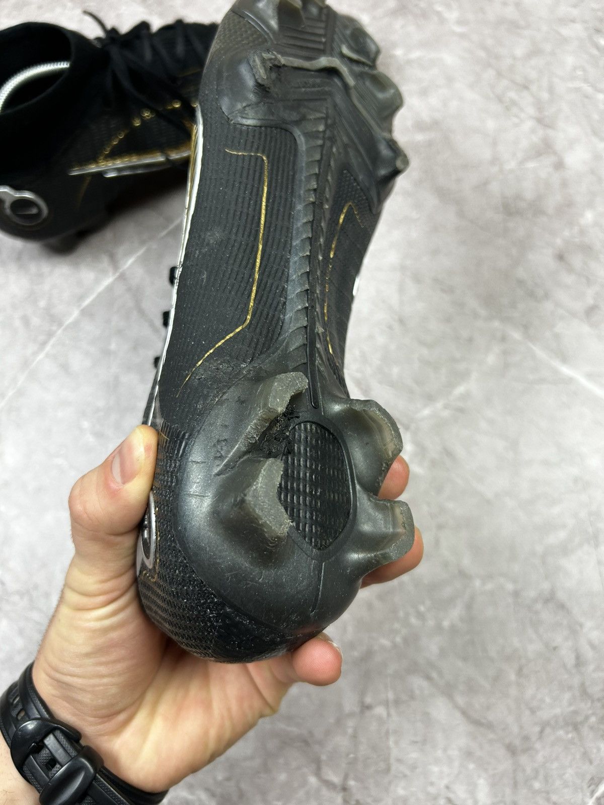 Nike Nike Mercurial Superfly 8 Pro FG Black Metallic Gold Size US 9.5 / EU 42-43 - 15 Thumbnail