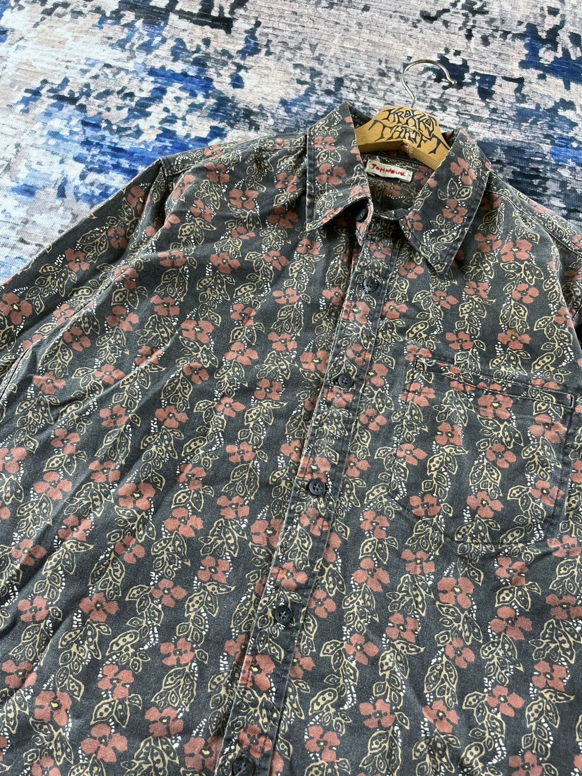 Johnbull × Vintage 🔥RARE Vintage John Bull Flower Full Print Shirt Button Up Size US L / EU 52-54 / 3 - 1 Thumbnail