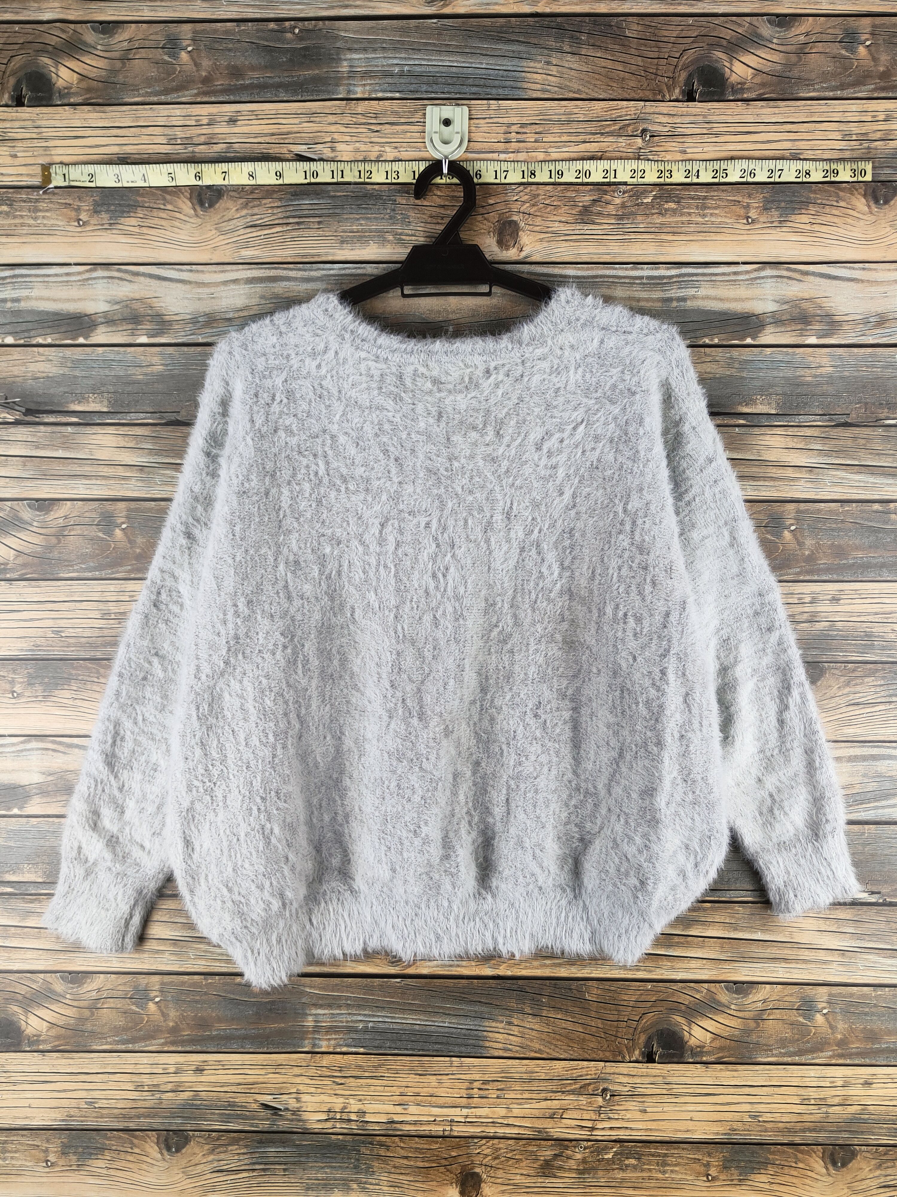 Japanese Brand DL Lejun Gray Fur Mohair Knitwear #46-967 Size L / US 10 / IT 46 - 7 Thumbnail