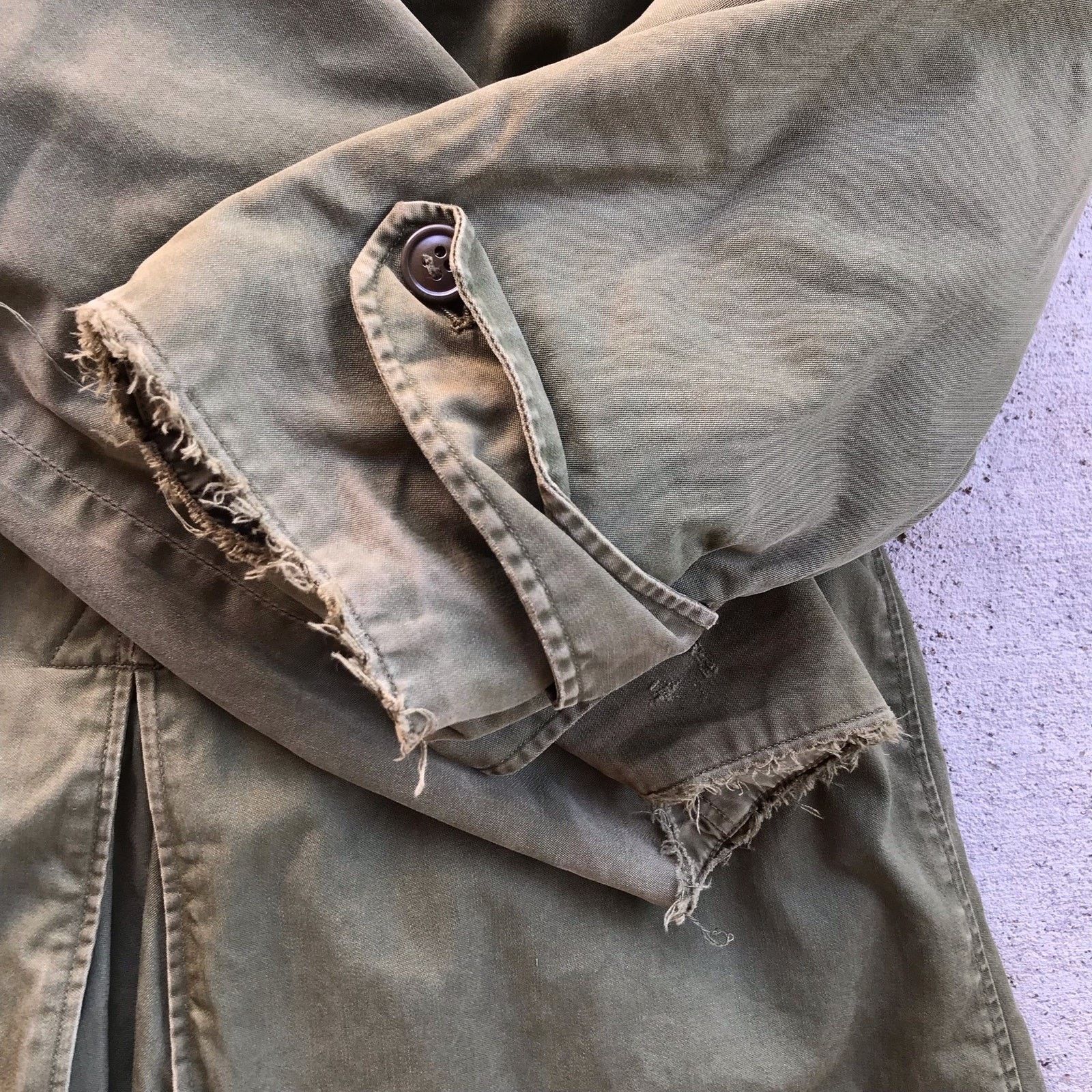 Vintage 50's Korean War Green Trench Overcoat w/ Removable Wool Size US S / EU 44-46 / 1 - 5 Thumbnail