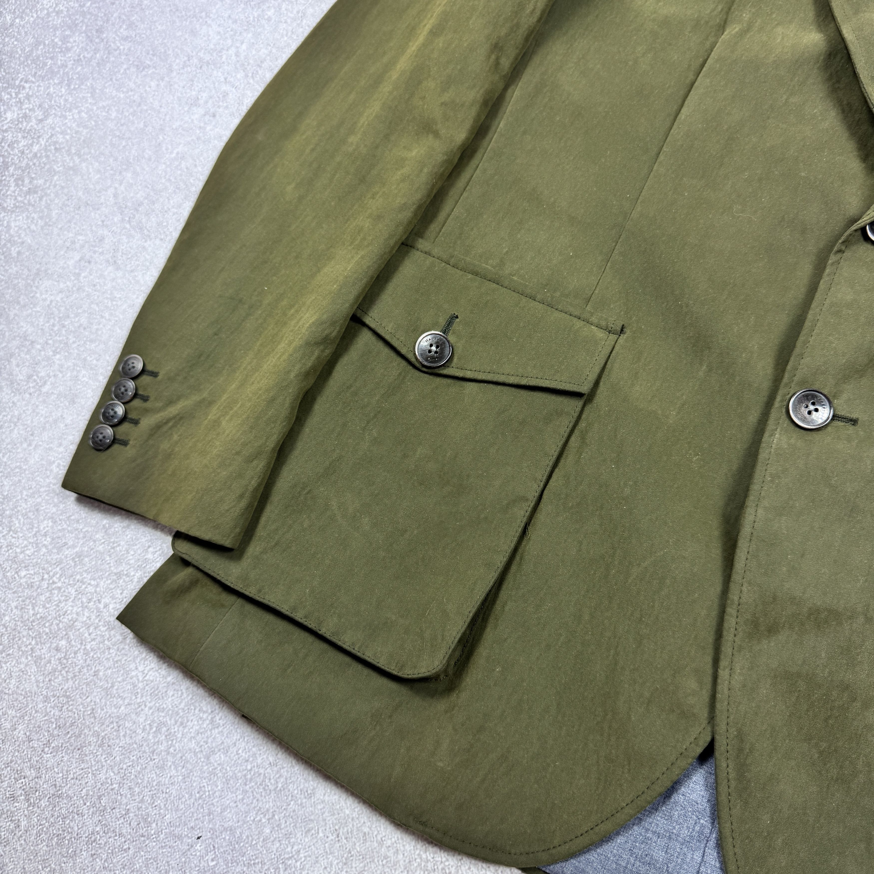 Hackett Men`s Hackett London zip through waxed Green jacket blazer Size 42R - 8 Thumbnail
