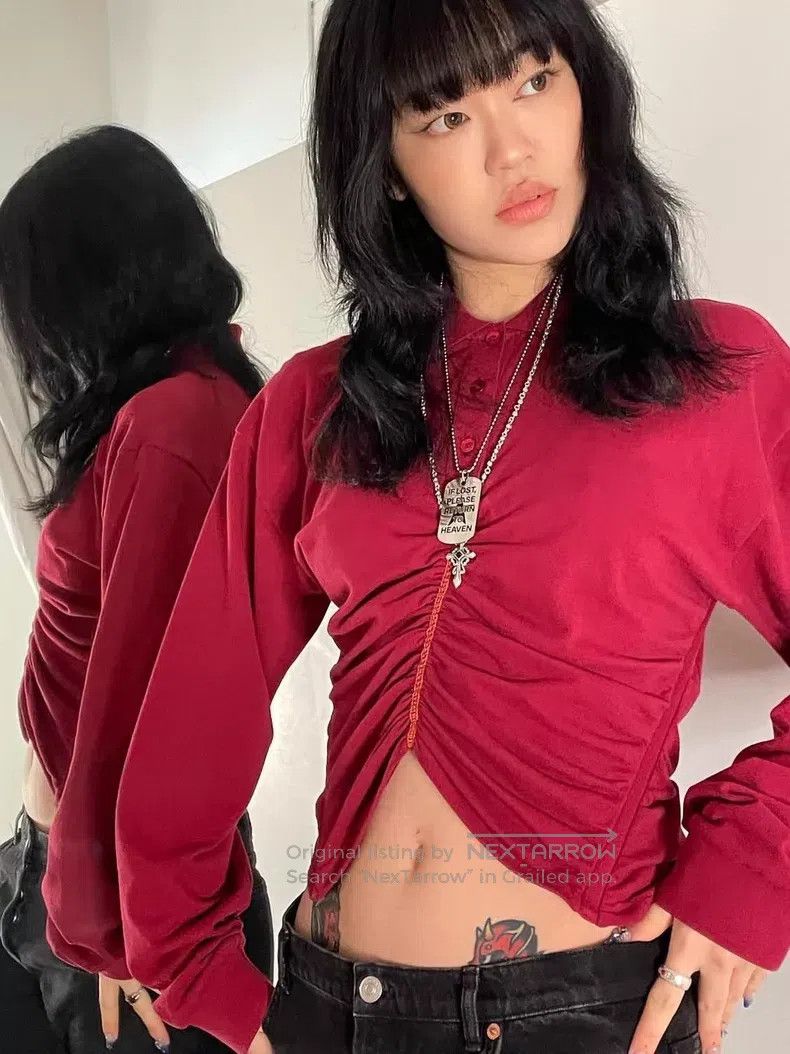 Y/Project Y/Project Pleated Crop Top Size XS / US 0-2 / IT 36-38 - 1 Thumbnail
