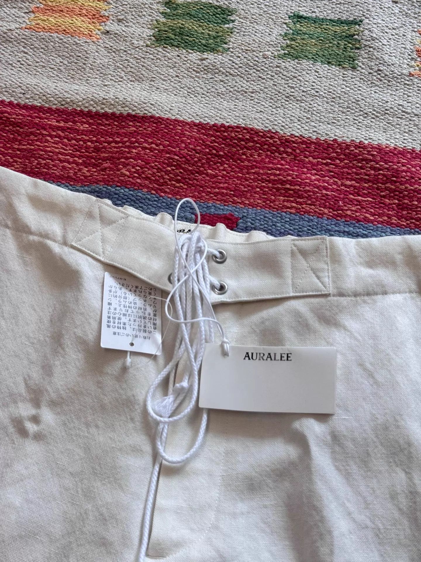 Auralee AURALEE Wool Cotton Linen Off White Drawstring Pants Size 25" / US 0 / IT 36 - 2 Thumbnail
