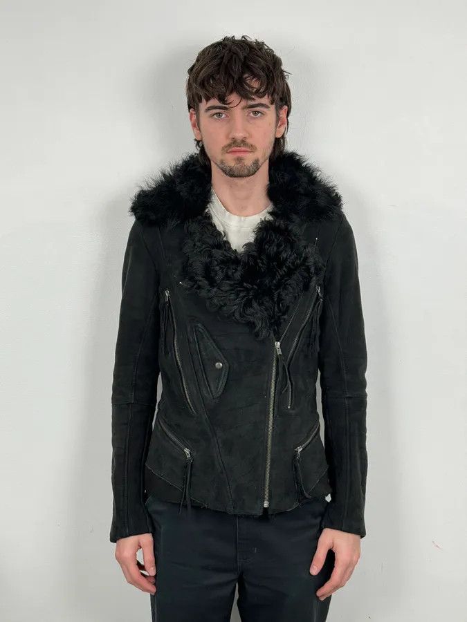 Diesel Diesel Sample Black Gold Astro Biker Shearling Asymmtrical Jacket Size US M / EU 48-50 / 2 - 2 Thumbnail