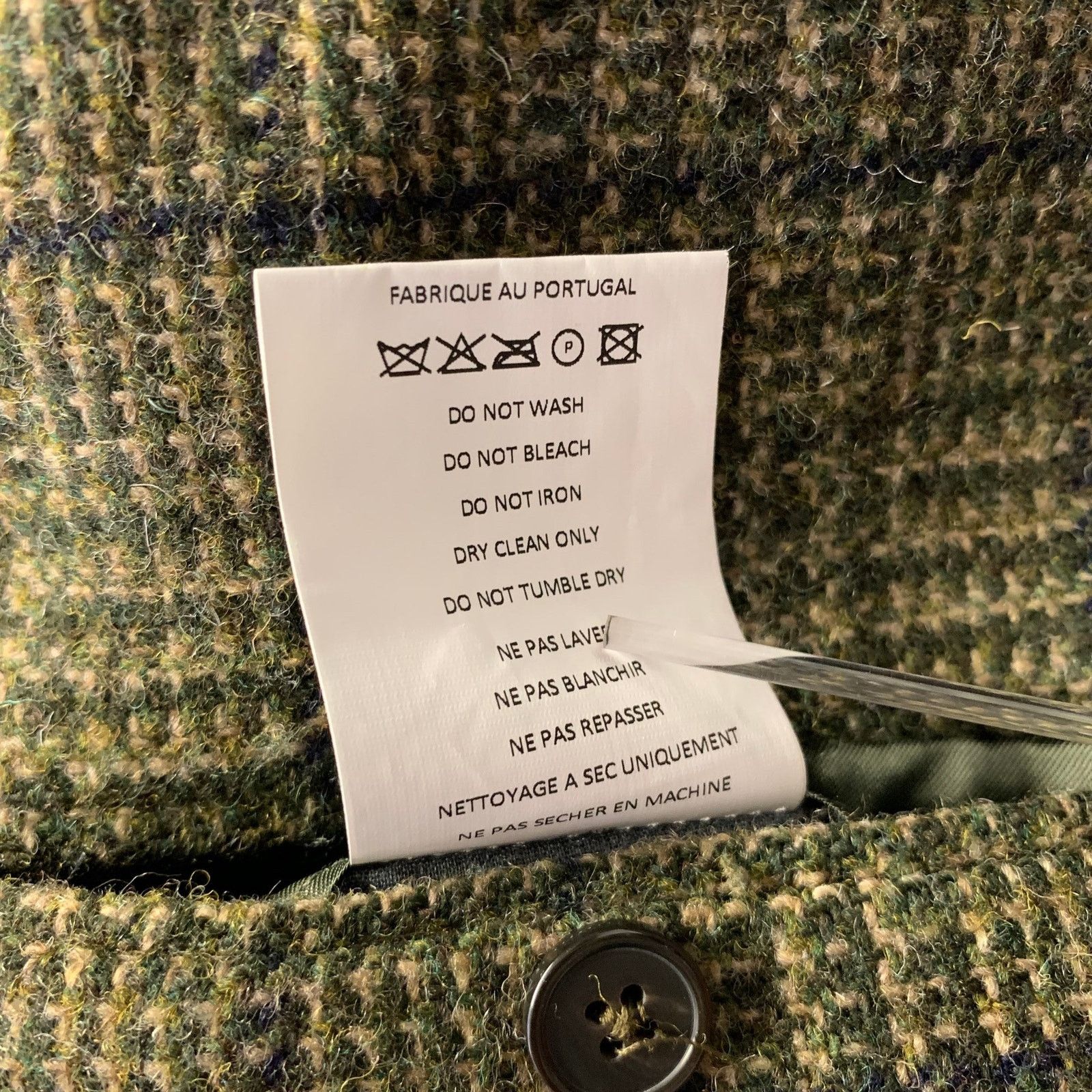 Officine Generale OFFICINE GENERALE 42 Green Tan Tartan Wool Sport Coat Size 42R - 7 Thumbnail