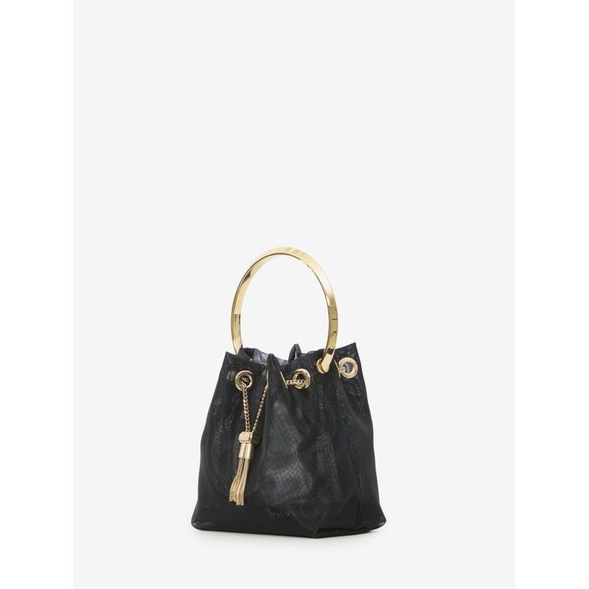 Jimmy Choo JIMMY CHOO Black Mesh Bon Bon Bag New & Authentic Size ONE SIZE - 2 Thumbnail