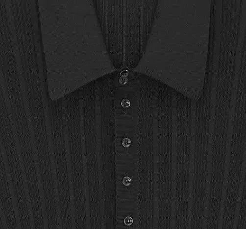 o1bcso1str1124 knitted Shirt In Ribbed Silk in Black