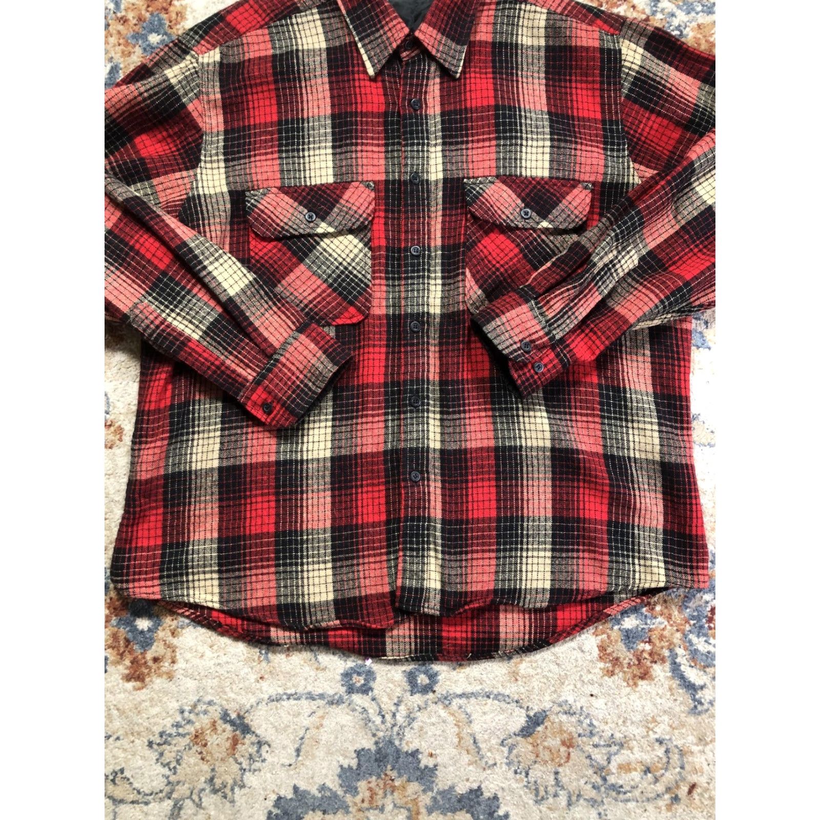 Sears VINTAGE Sears Roebuck & Co Shirt Mens XL Red Plaid Wool Lined Flannel Workwear Size US XL / EU 56 / 4 - 5 Thumbnail